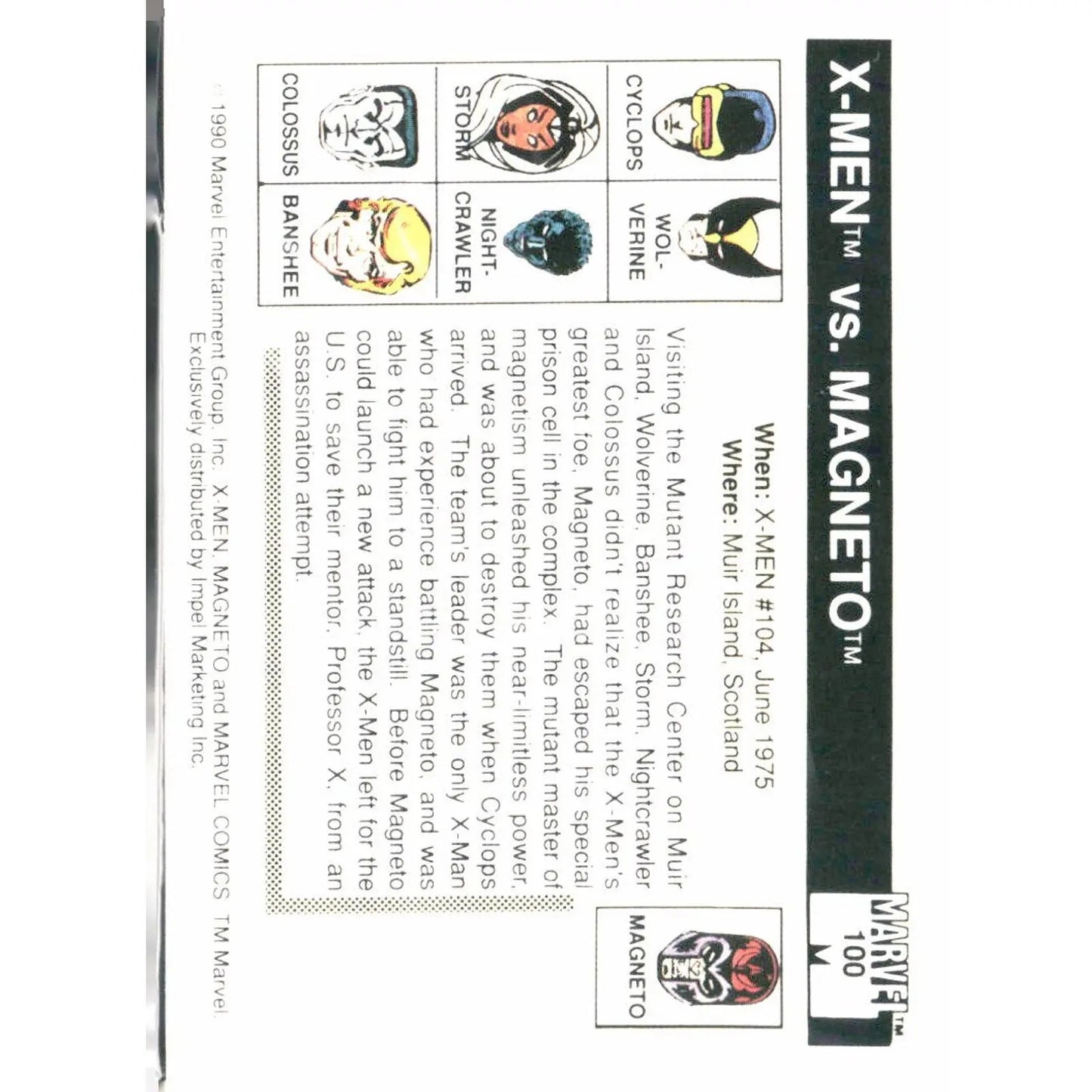 1990 Impel Marvel Universe #100 X - Men vs. Magneto - MOD Shop LLC
