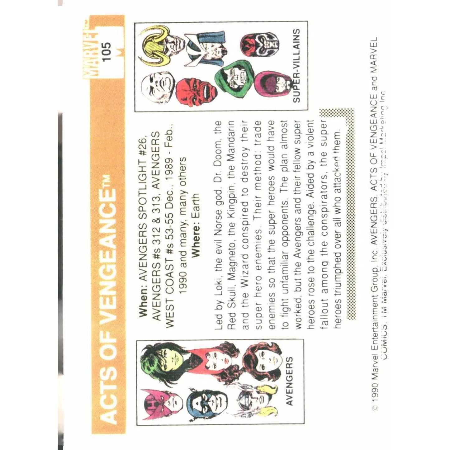 1990 Impel Marvel Universe #105 Acts of Vengeance - MOD Shop LLC