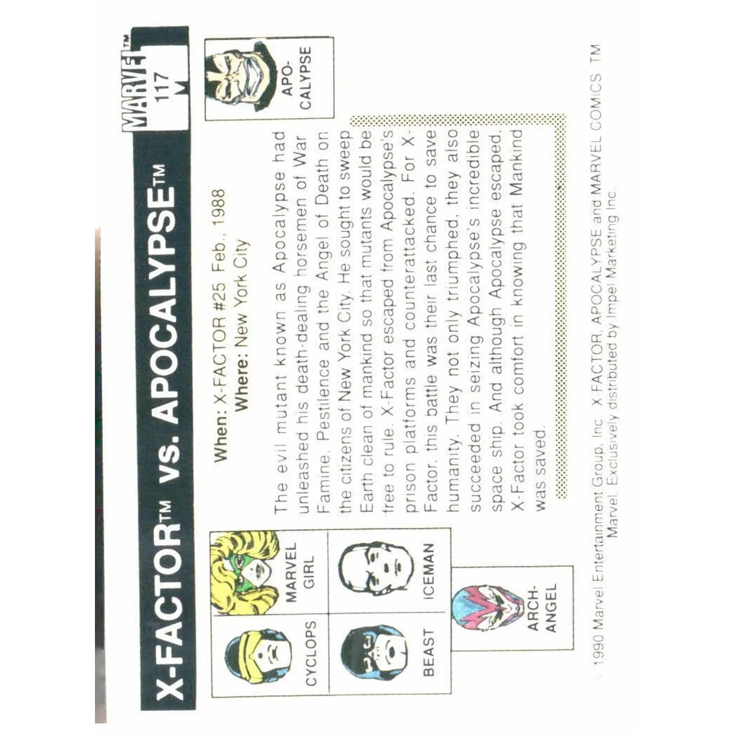 1990 Impel Marvel Universe #117 X - Factor vs. Apocalypse - MOD Shop LLC