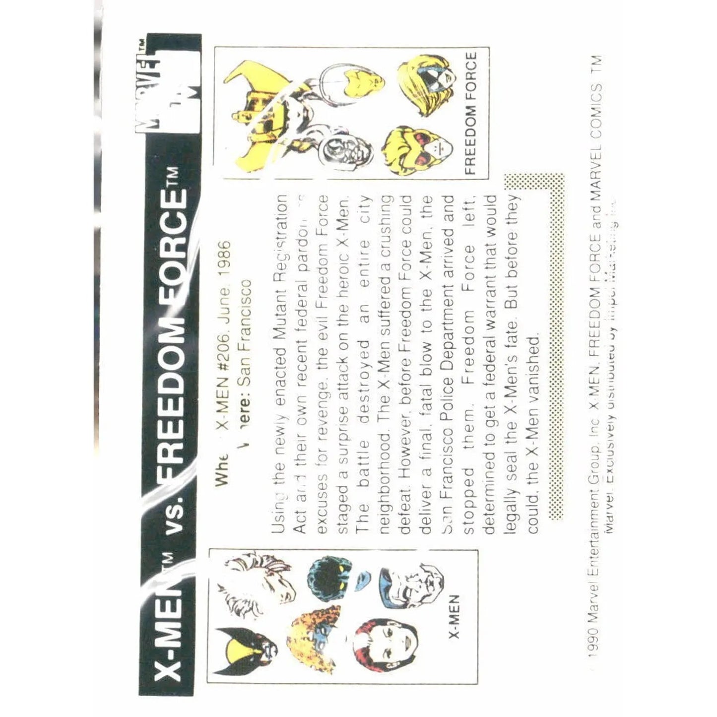 1990 Impel Marvel Universe #118 X - Men vs Freedom Force - MOD Shop LLC