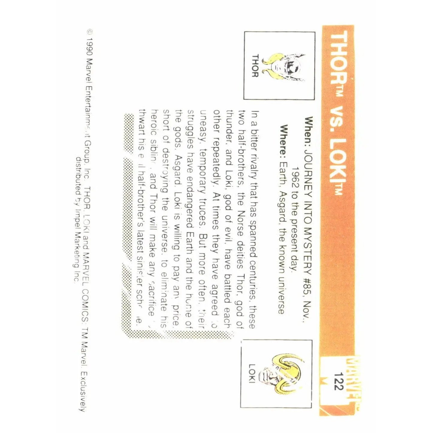 1990 Impel Marvel Universe #122 Thor / Loki - MOD Shop LLC