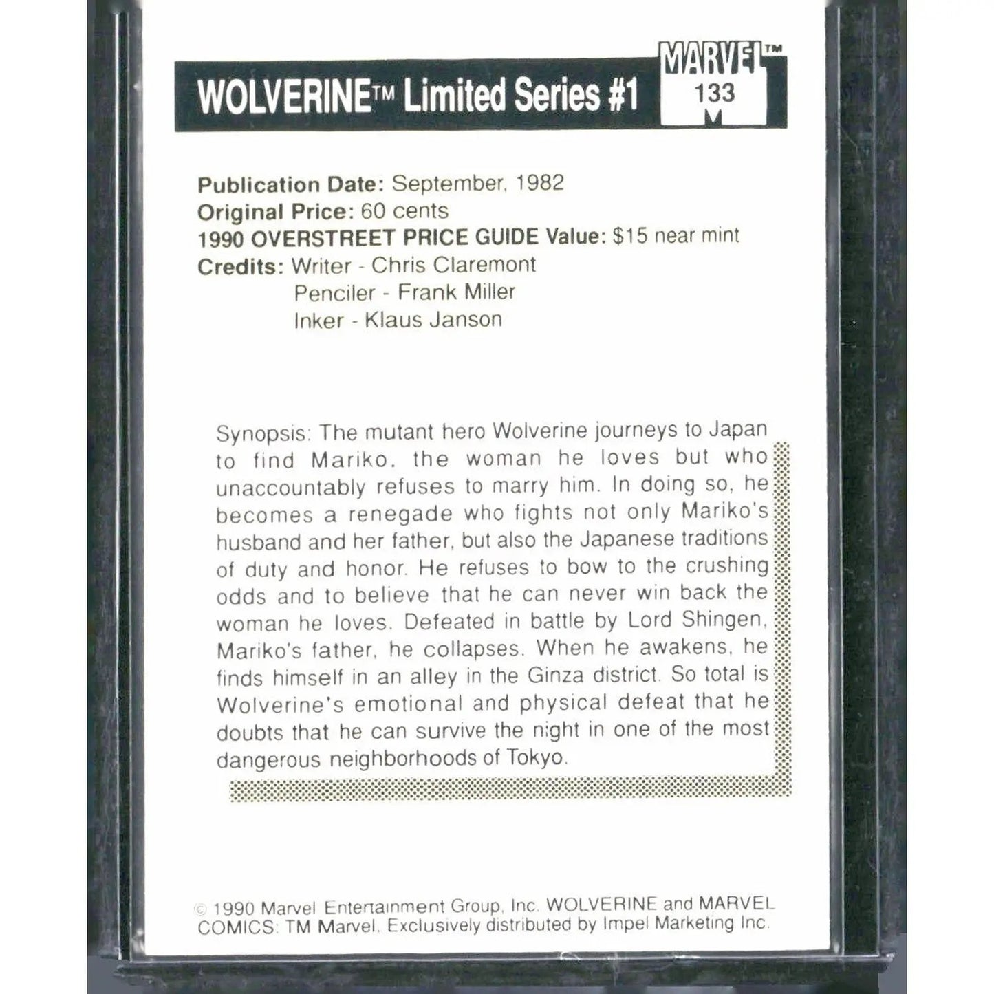 1990 Impel Marvel Universe #133 Wolverine Mini - Series #1 - MOD Shop LLC