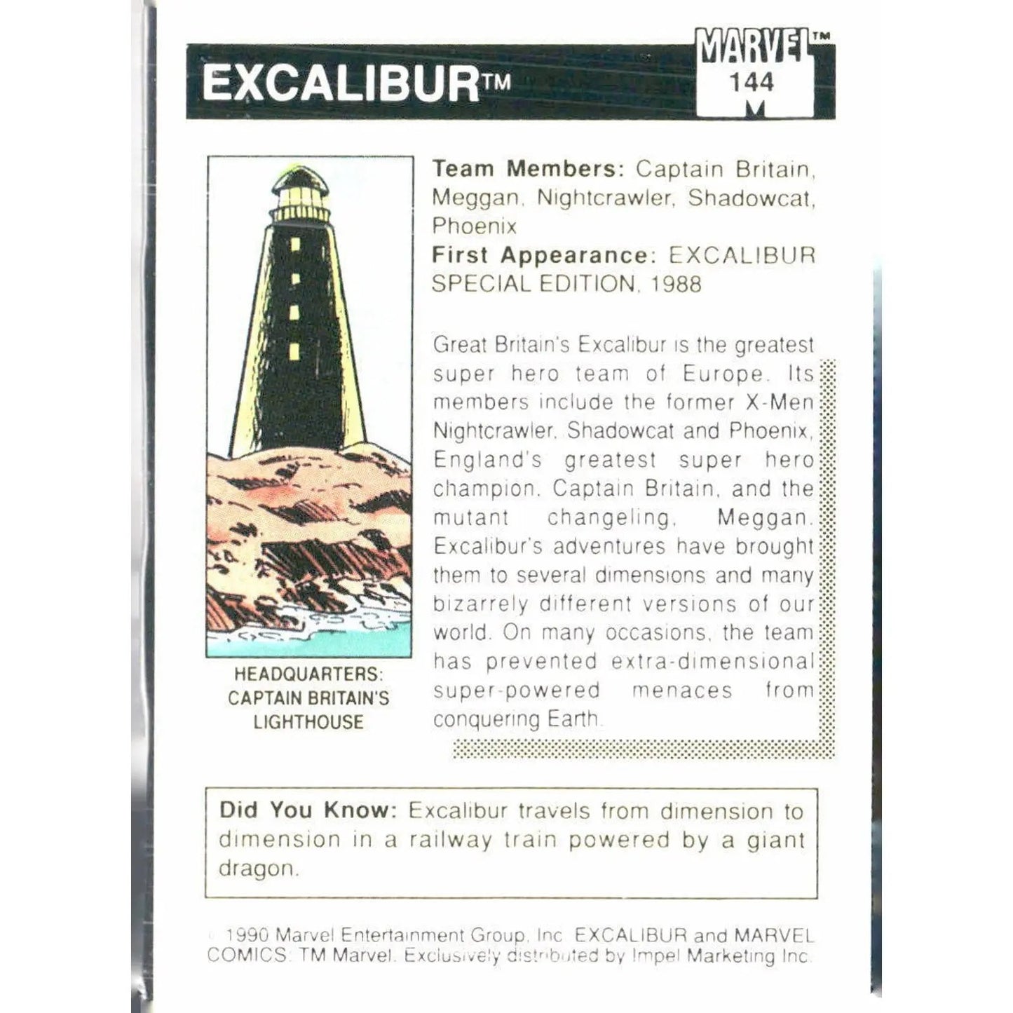 1990 Impel Marvel Universe #144 Excalibur - MOD Shop LLC