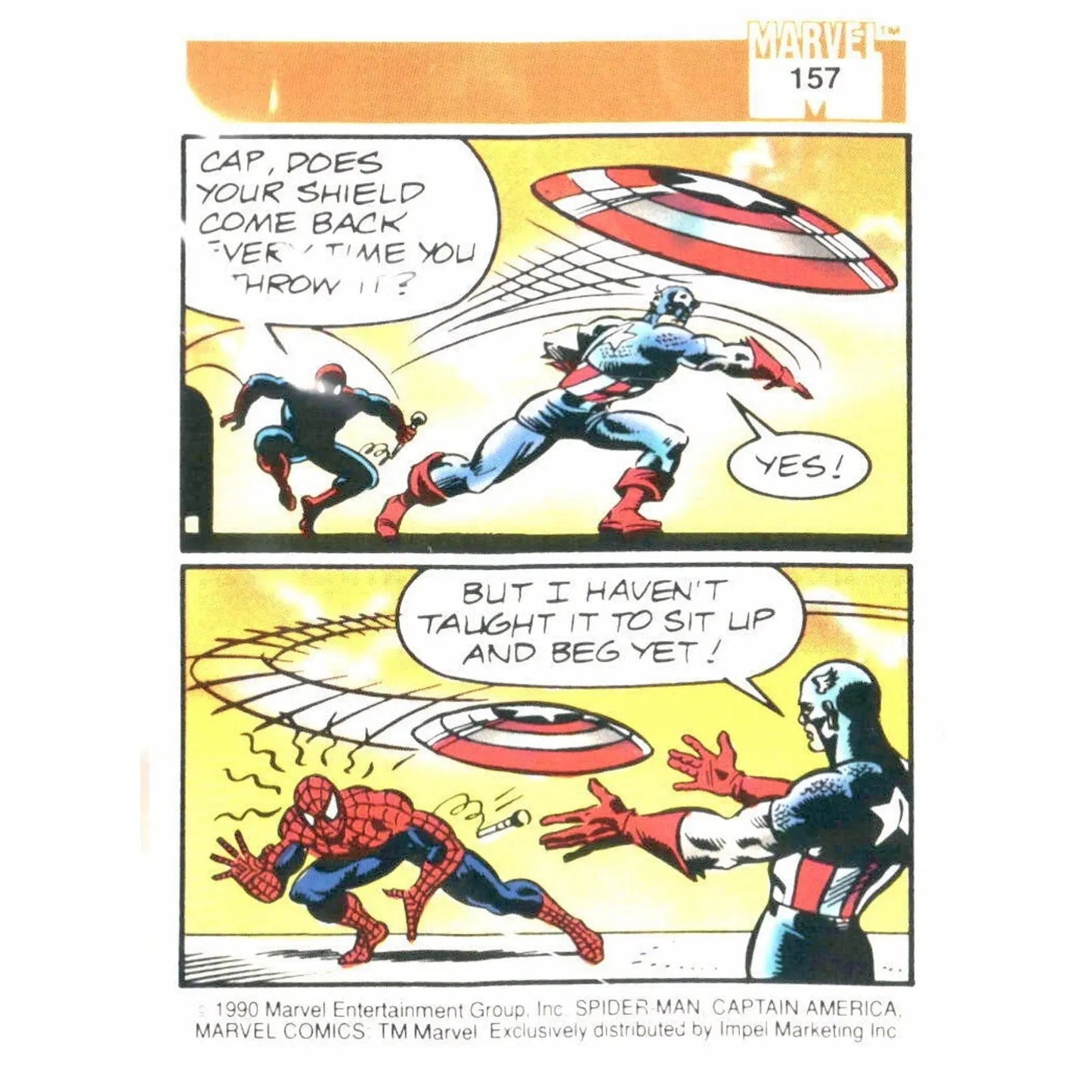 1990 Impel Marvel Universe #157 Spider - Man Presents / Captain America - MOD Shop LLC