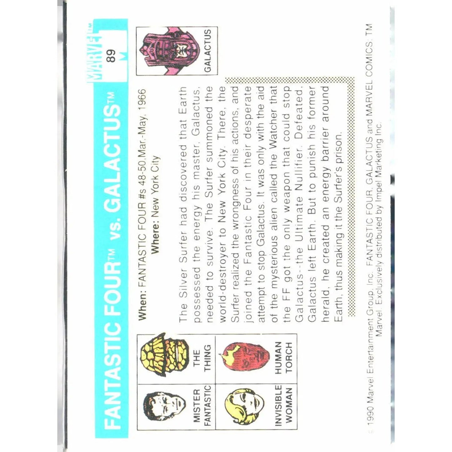 1990 Impel Marvel Universe #89 Fantastic Four vs. Galactus - MOD Shop LLC