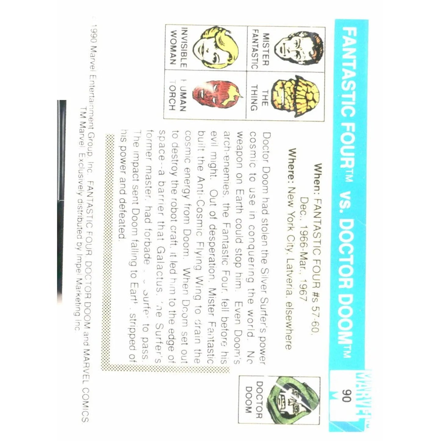 1990 Impel Marvel Universe #90 Fantastic Four vs. Doctor Doom - MOD Shop LLC