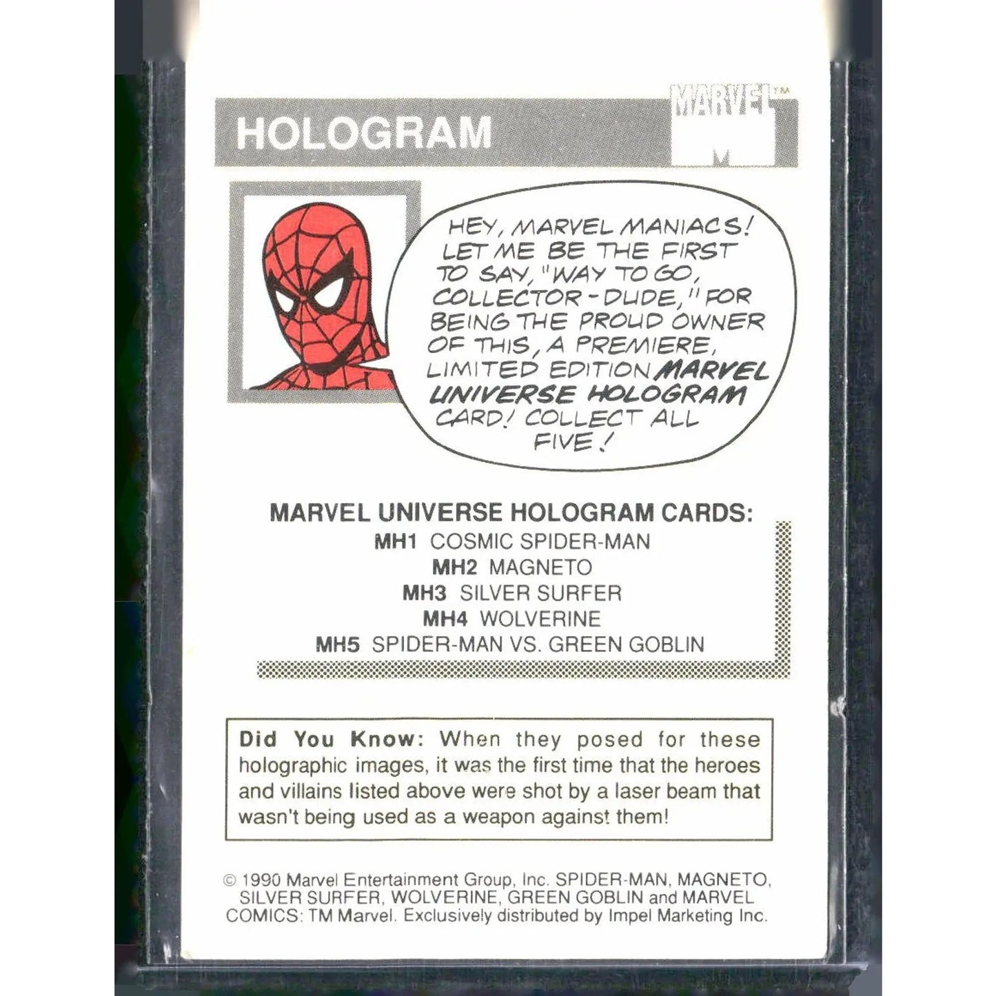 1990 Impel Marvel Universe #MH5 MH5 - MOD Shop LLC