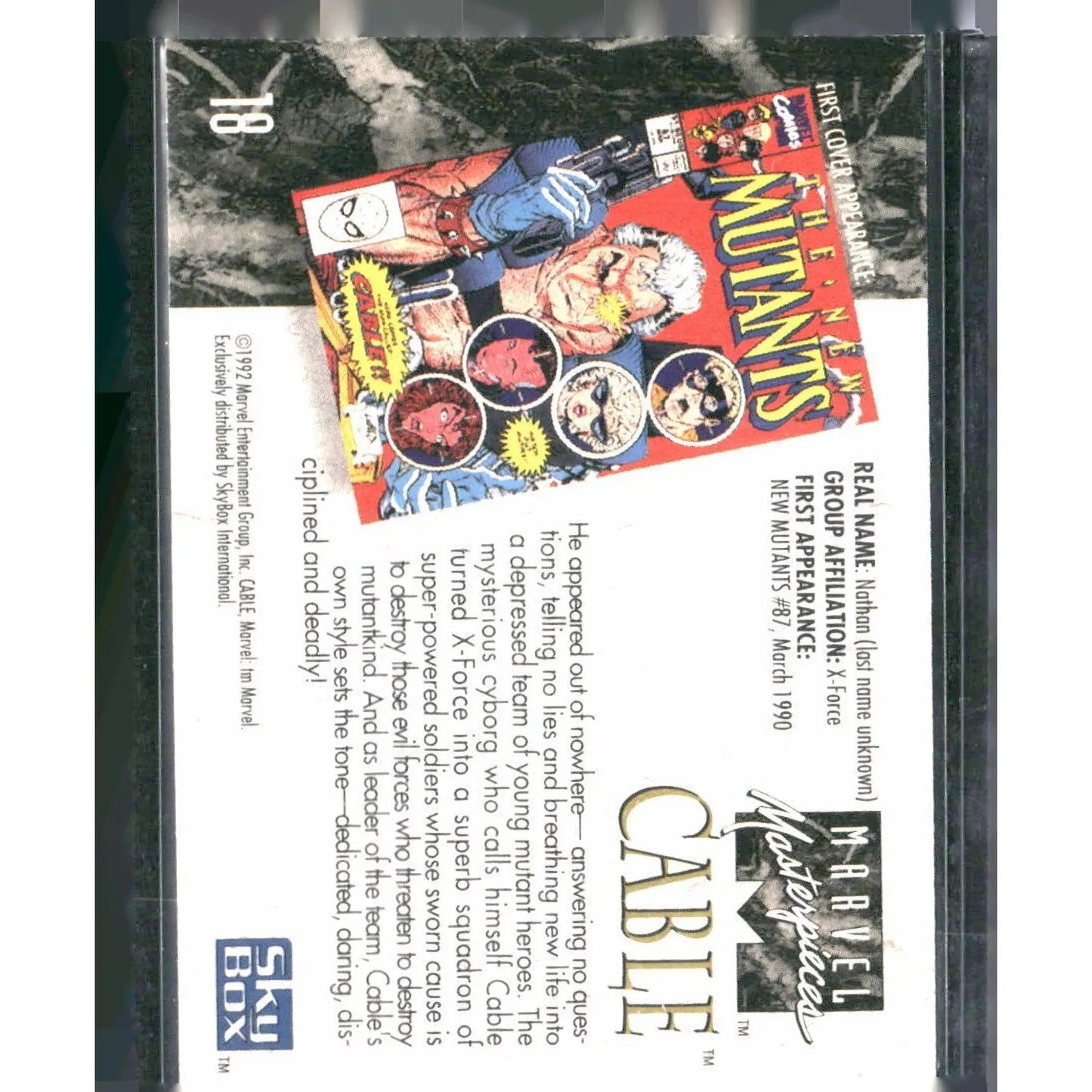 1992 SkyBox Marvel Masterpieces #18 Cable - MOD Shop LLC
