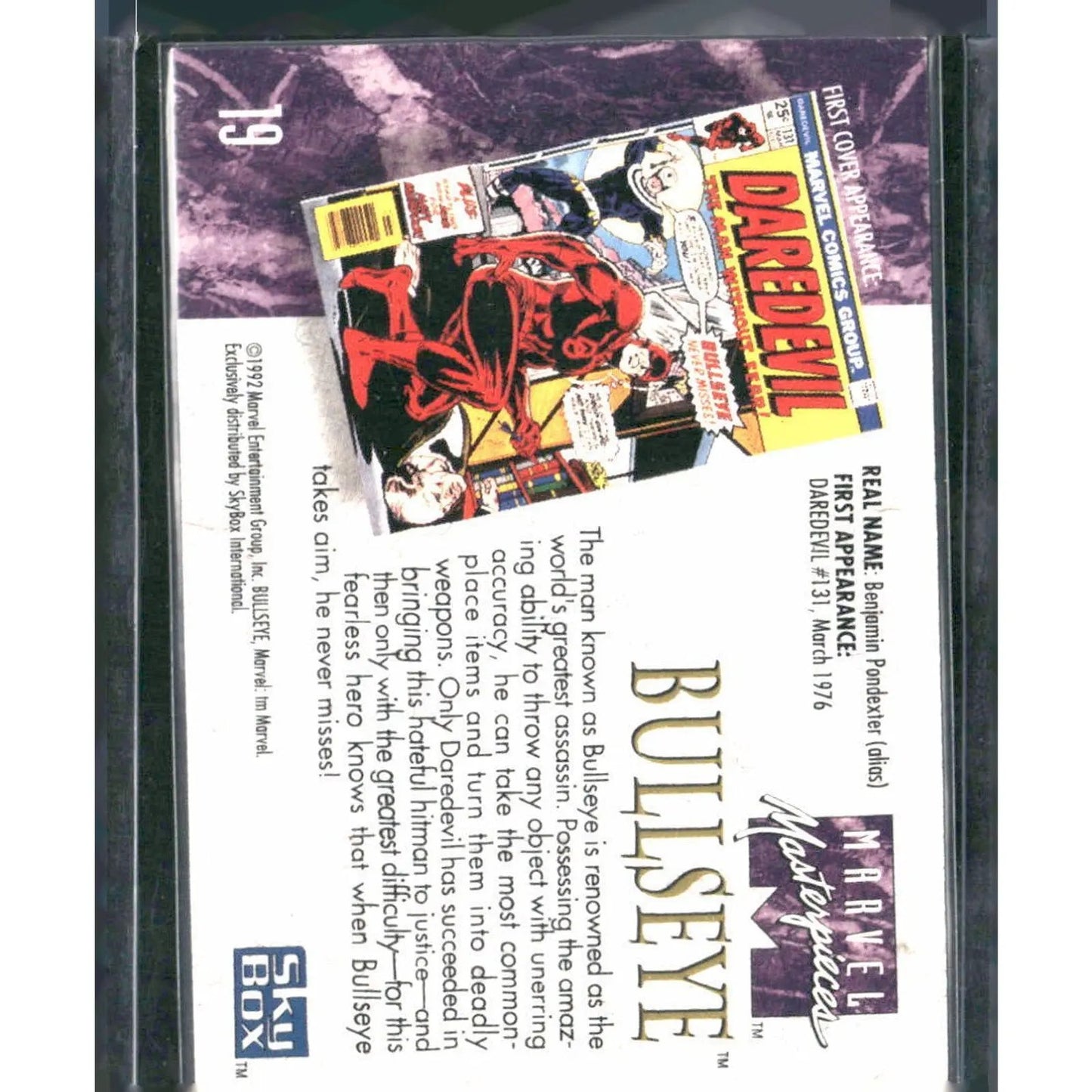 1992 SkyBox Marvel Masterpieces #19 Bullseye - MOD Shop LLC