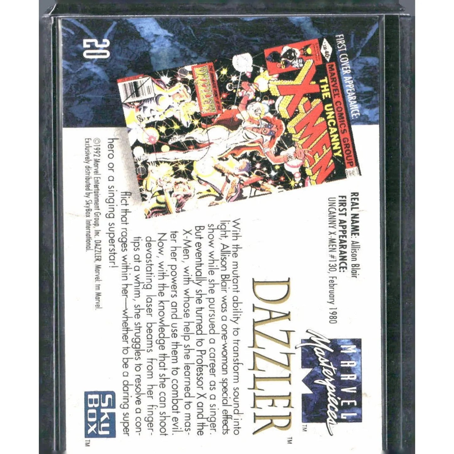 1992 SkyBox Marvel Masterpieces #20 Dazzler - MOD Shop LLC