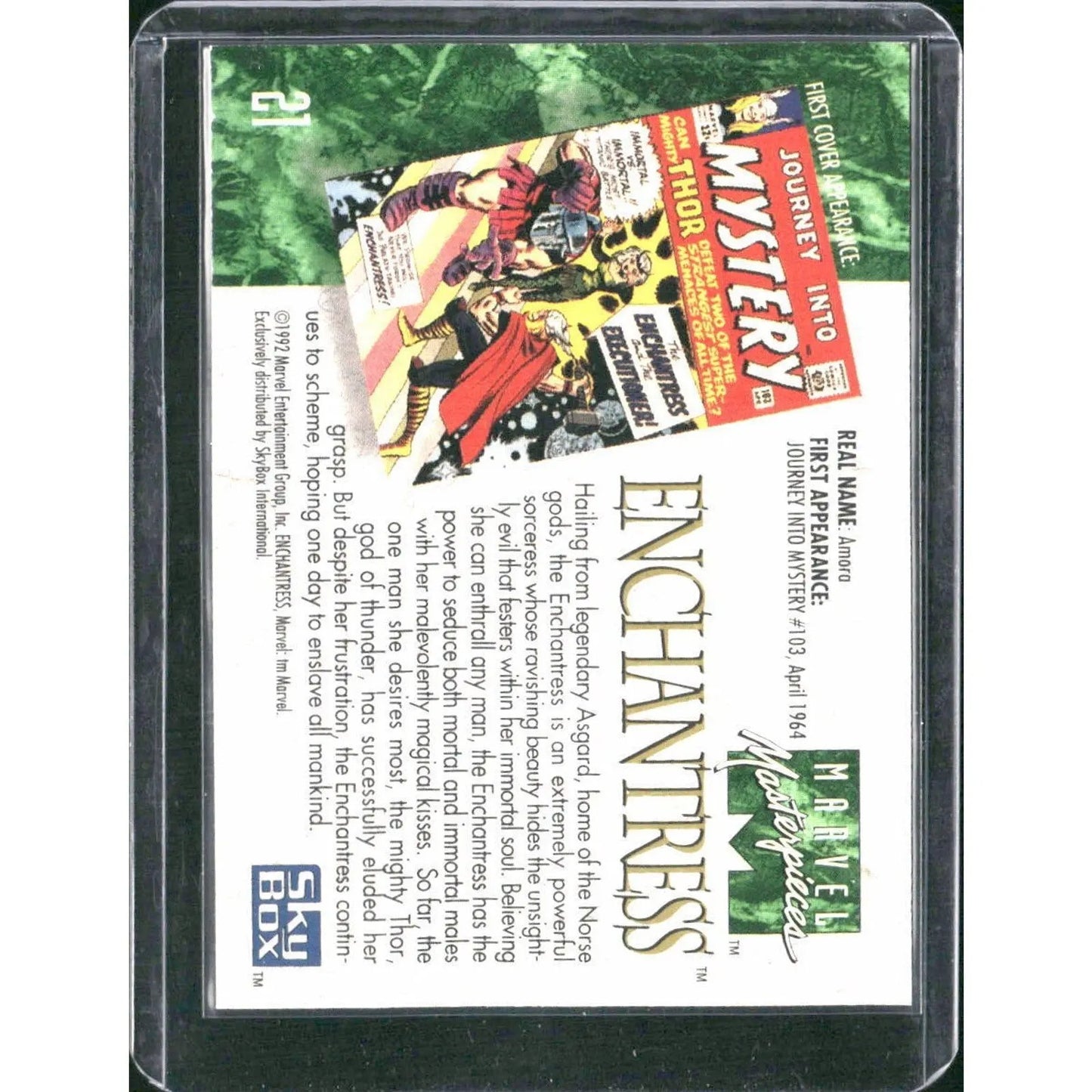 1992 SkyBox Marvel Masterpieces #21 Enchantress - MOD Shop LLC