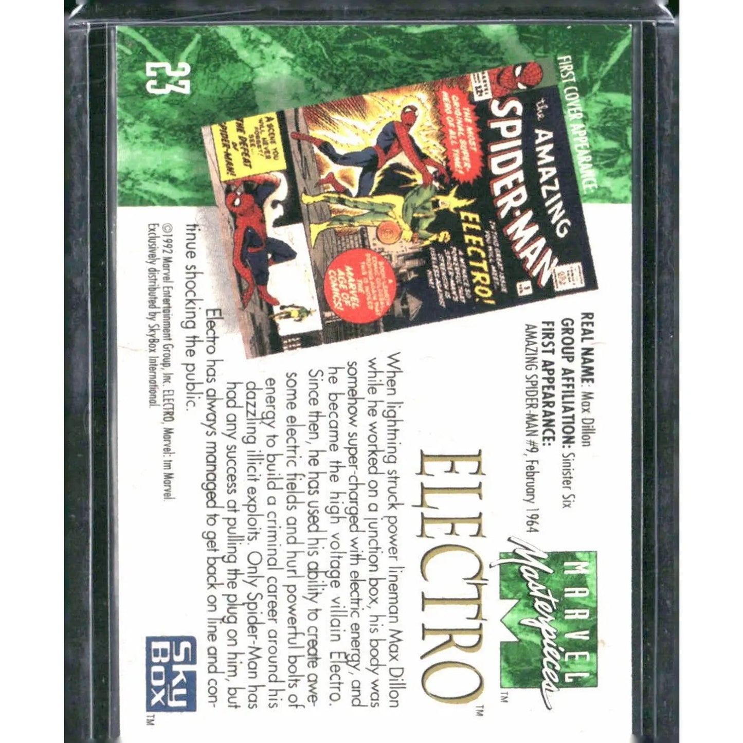 1992 SkyBox Marvel Masterpieces #23 Electro - MOD Shop LLC