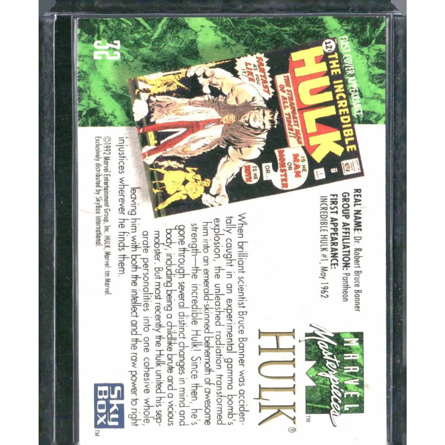 1992 SkyBox Marvel Masterpieces #32 Hulk - MOD Shop LLC