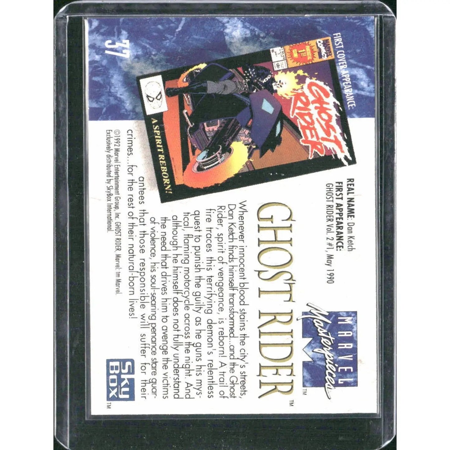 1992 SkyBox Marvel Masterpieces #37 Ghost Rider - MOD Shop LLC