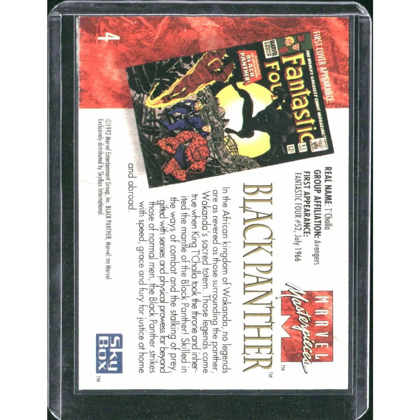 1992 SkyBox Marvel Masterpieces #4 Black Panther - MOD Shop LLC