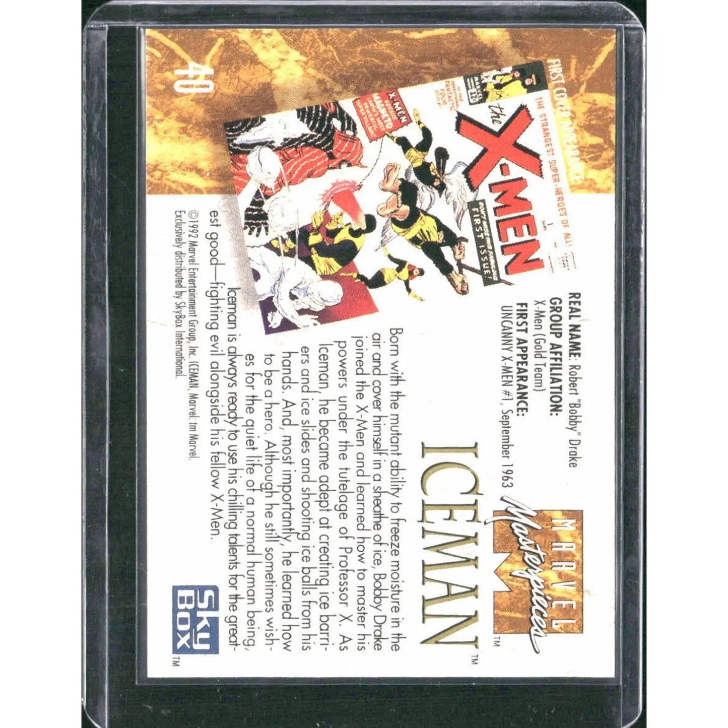 1992 SkyBox Marvel Masterpieces #40 Iceman - MOD Shop LLC