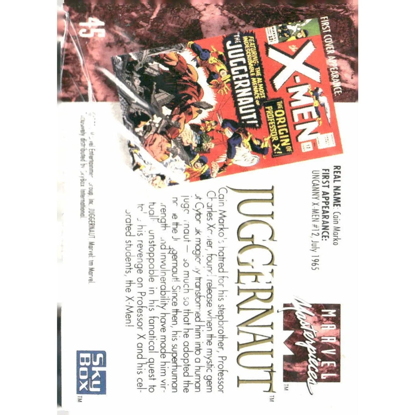 1992 SkyBox Marvel Masterpieces #45 Juggernaut - MOD Shop LLC