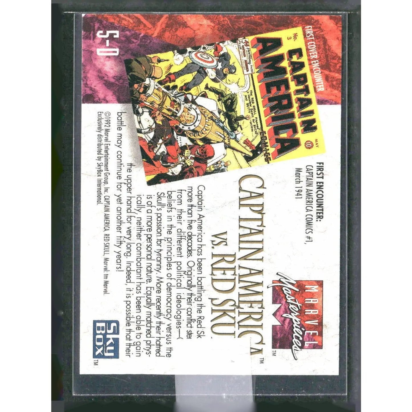 1992 SkyBox Marvel Masterpieces #5 - D Captain America vs Red Skull - MOD Shop LLC