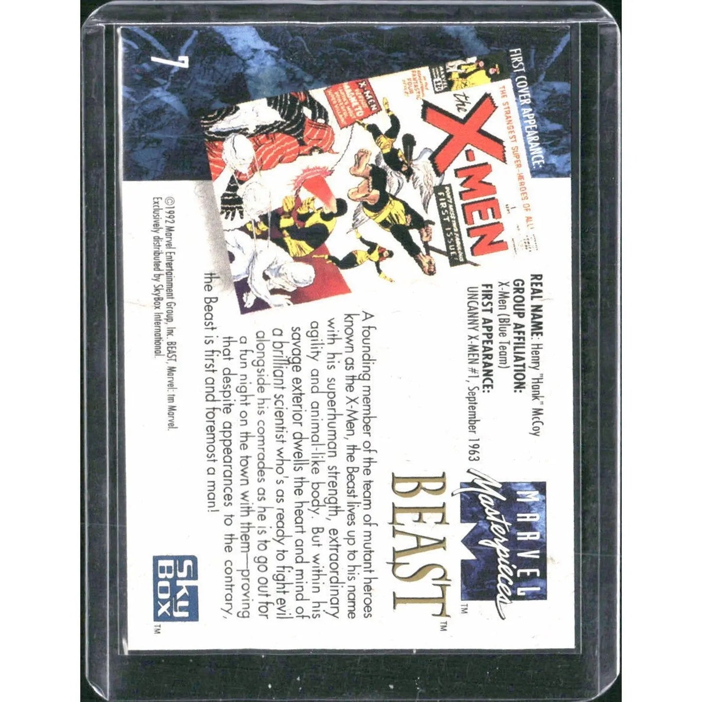 1992 SkyBox Marvel Masterpieces #7 Beast - MOD Shop LLC