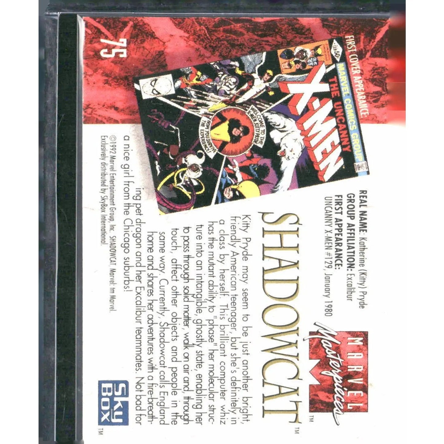 1992 SkyBox Marvel Masterpieces #75 Shadowcat - MOD Shop LLC