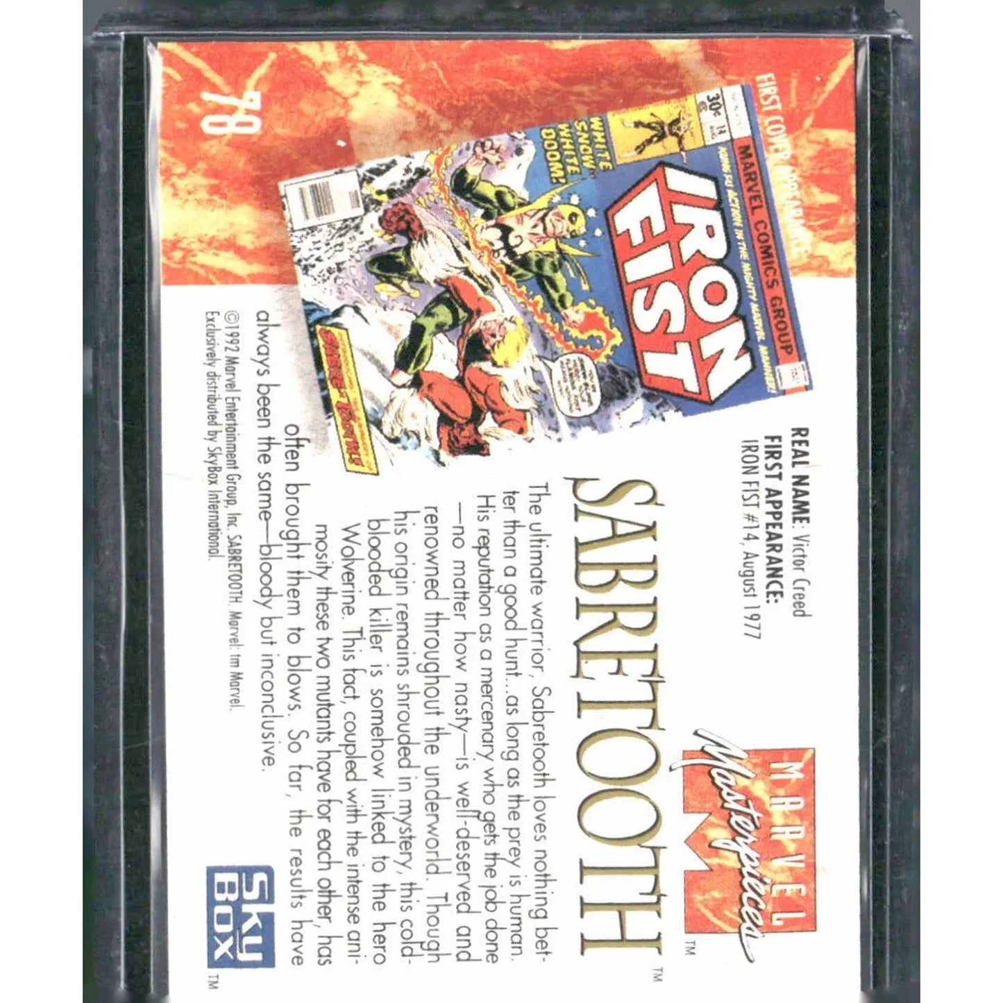 1992 SkyBox Marvel Masterpieces #78 Sabretooth - MOD Shop LLC