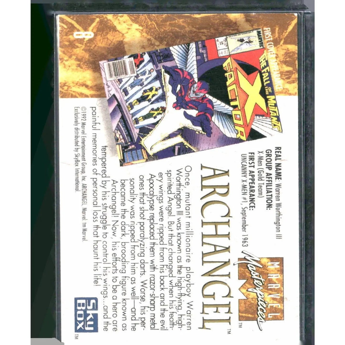 1992 SkyBox Marvel Masterpieces #8 Archangel - MOD Shop LLC