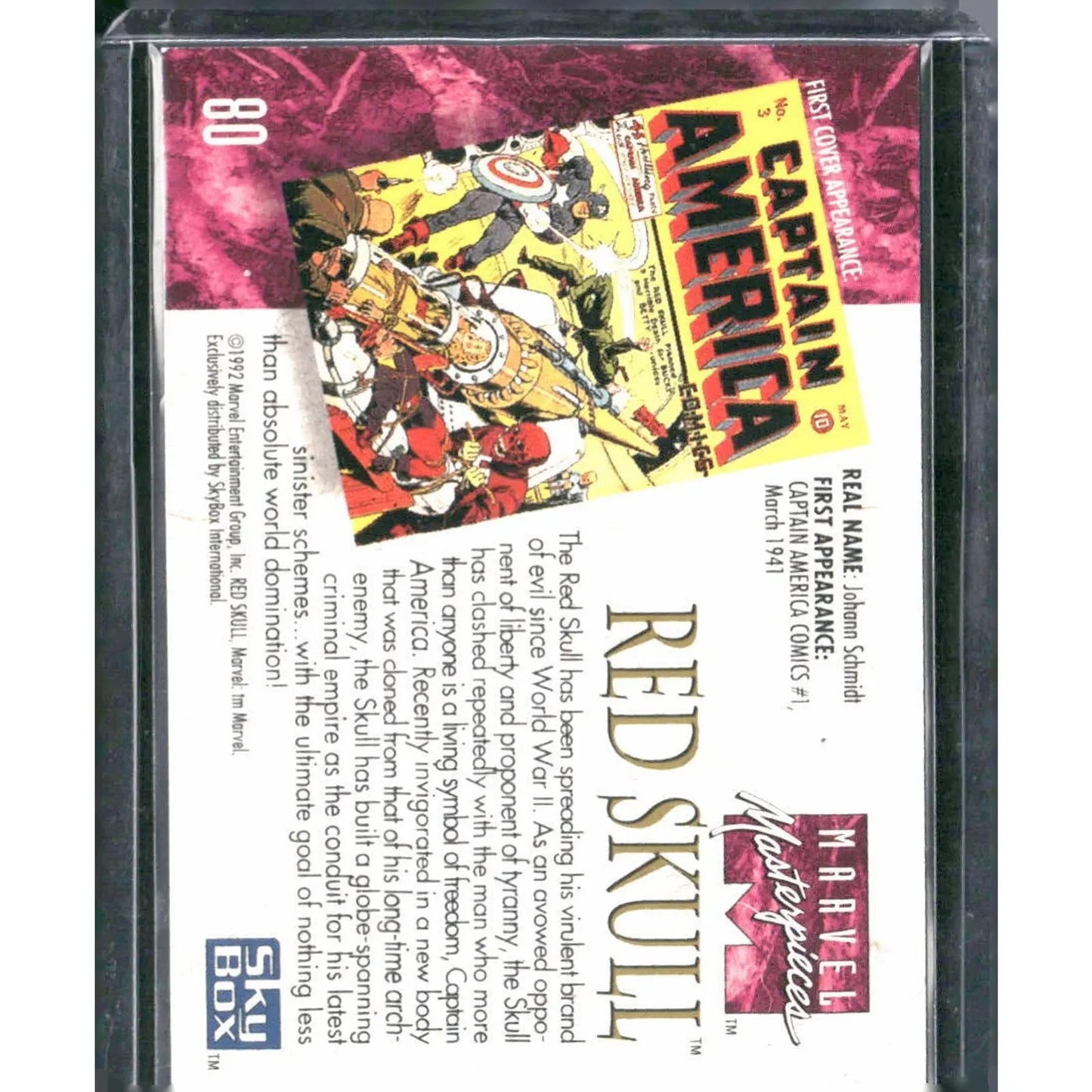 1992 SkyBox Marvel Masterpieces #80 Red Skull - MOD Shop LLC