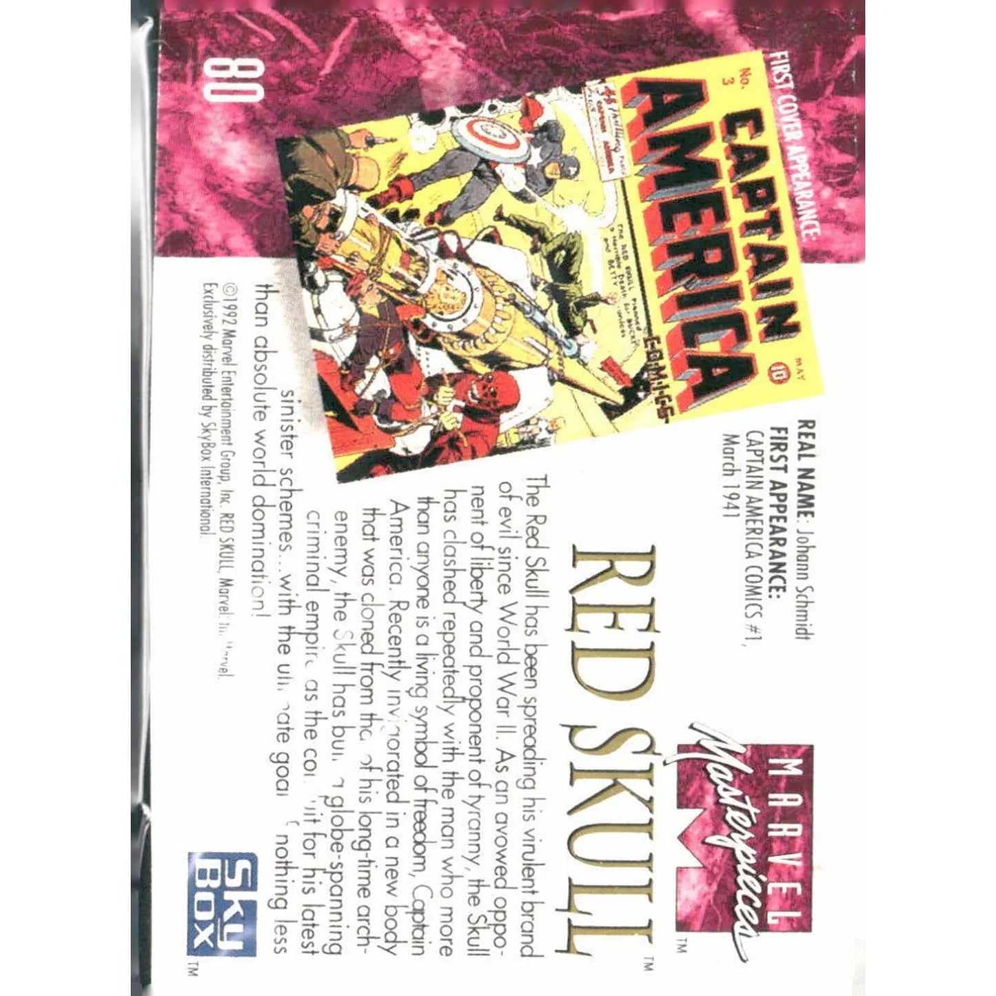 1992 SkyBox Marvel Masterpieces #80 Red Skull - MOD Shop LLC