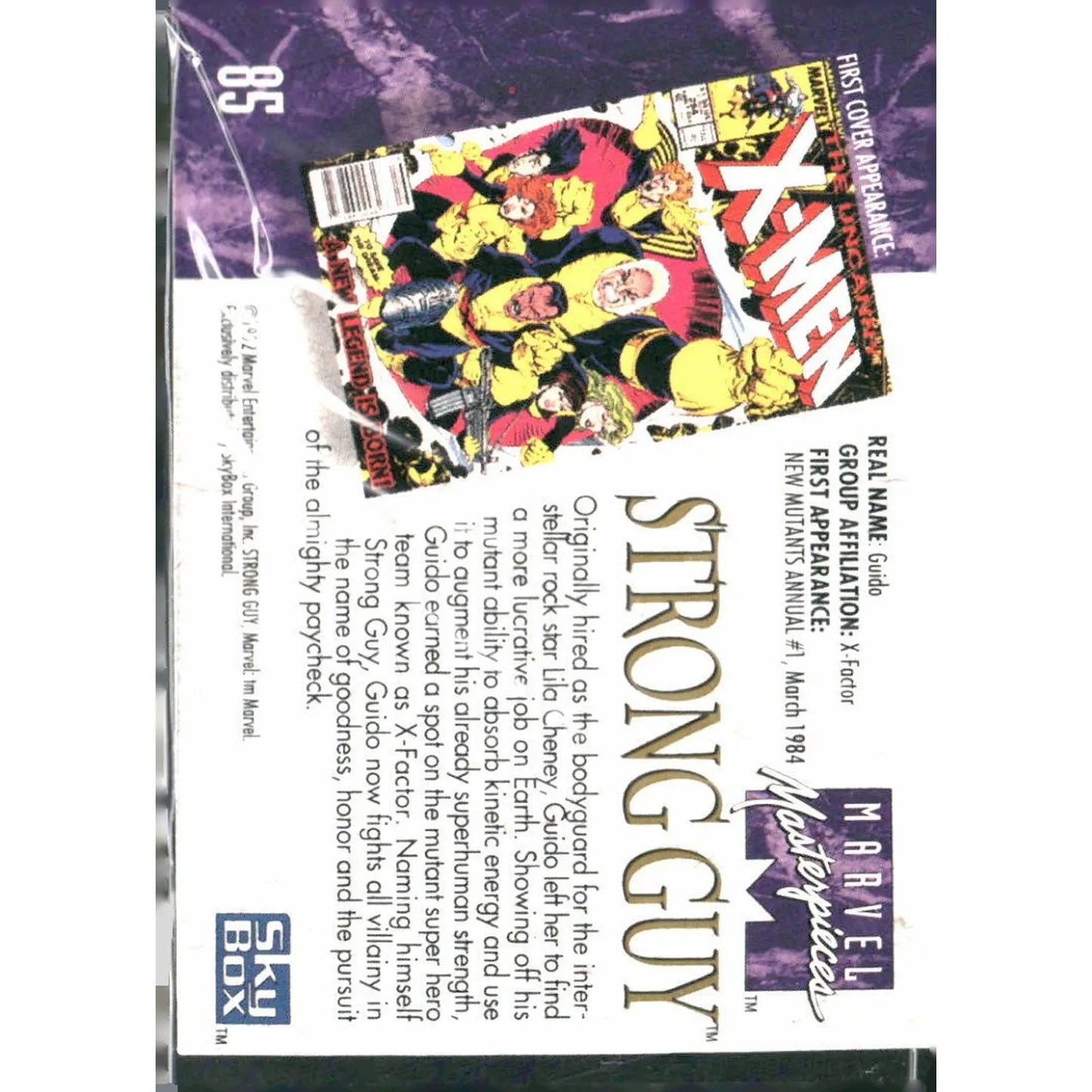 1992 SkyBox Marvel Masterpieces #85 Strong Guy - MOD Shop LLC