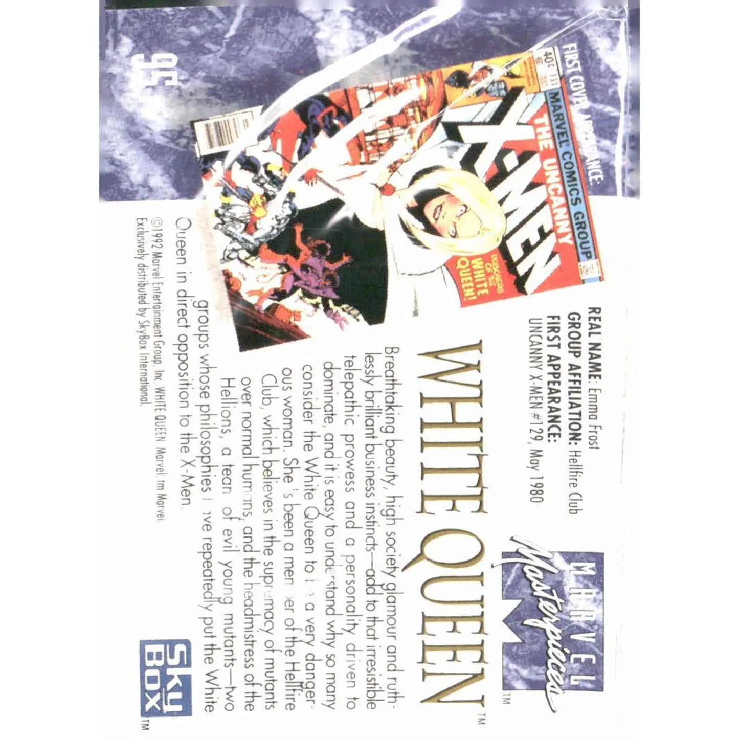 1992 SkyBox Marvel Masterpieces #95 White Queen - MOD Shop LLC