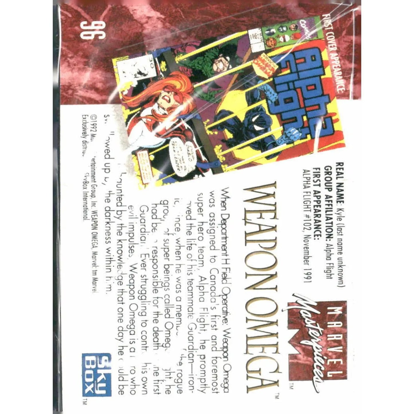 1992 SkyBox Marvel Masterpieces #96 Weapon Omega - MOD Shop LLC