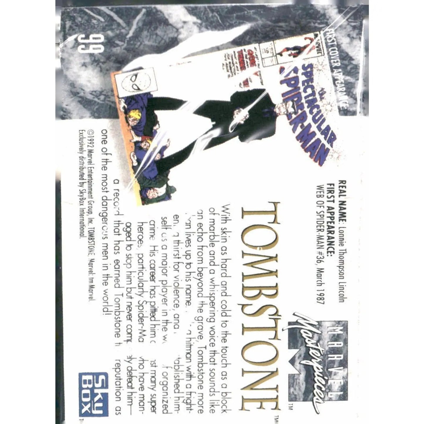 1992 SkyBox Marvel Masterpieces #99 Tombstone - MOD Shop LLC