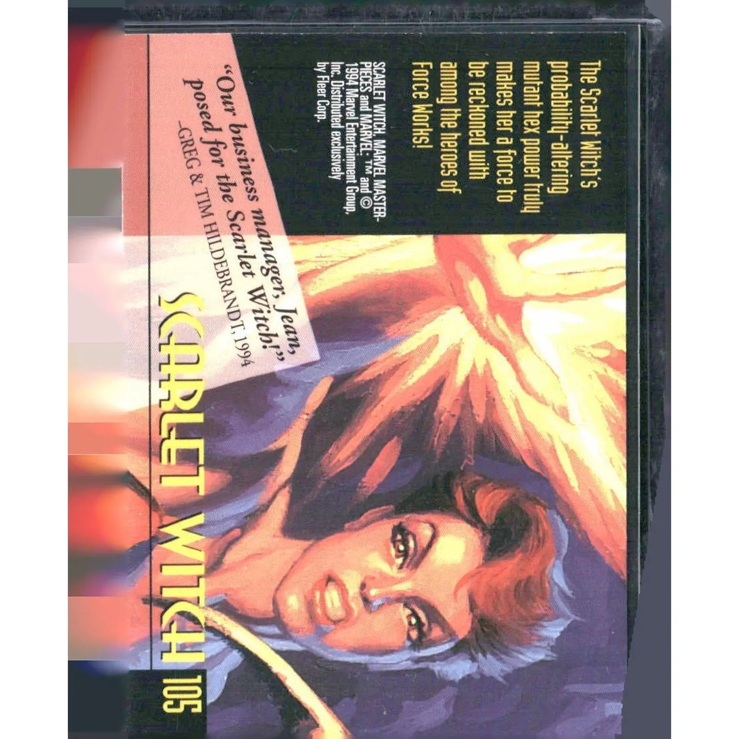 1994 Fleer Marvel Masterpieces Hildebrandt Brothers #105 Scarlet Witch - MOD Shop LLC