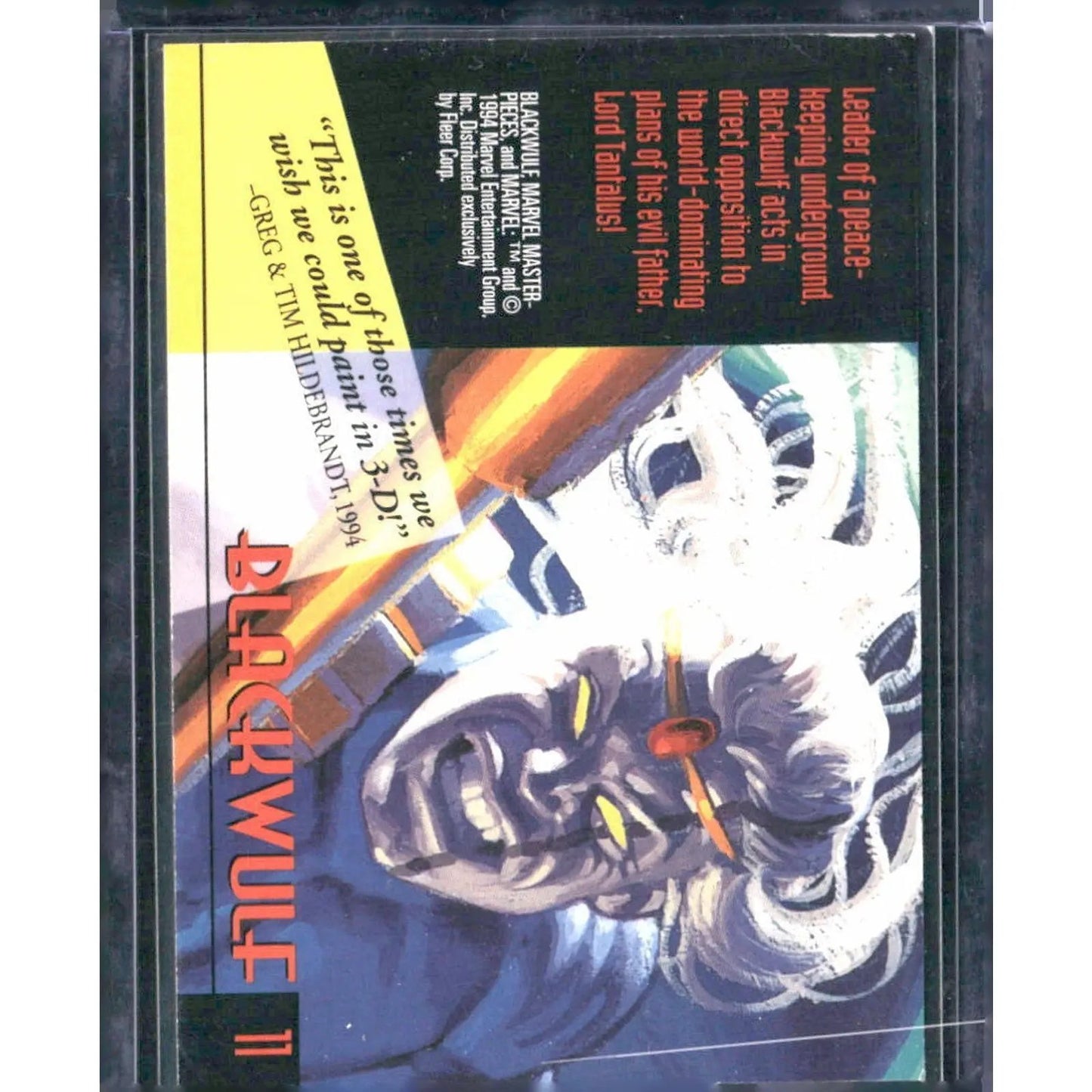 1994 Fleer Marvel Masterpieces Hildebrandt Brothers #11 Blackwulf - MOD Shop LLC
