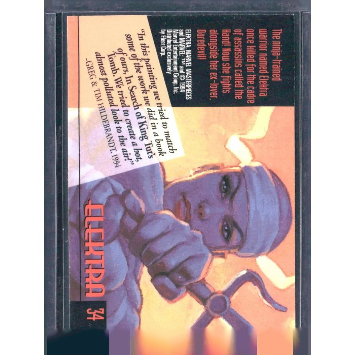 1994 Fleer Marvel Masterpieces Hildebrandt Brothers #34 Elektra - MOD Shop LLC