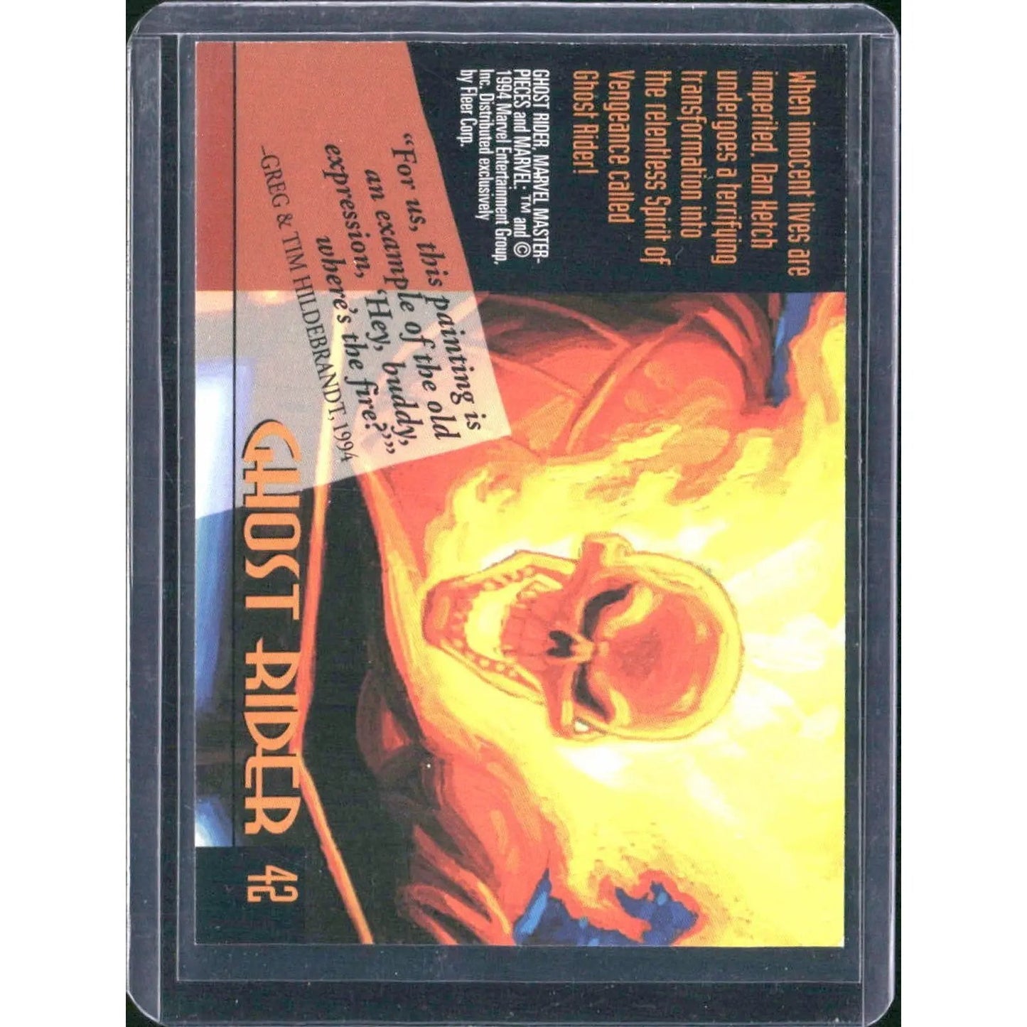 1994 Fleer Marvel Masterpieces Hildebrandt Brothers #42 Ghost Rider - MOD Shop LLC