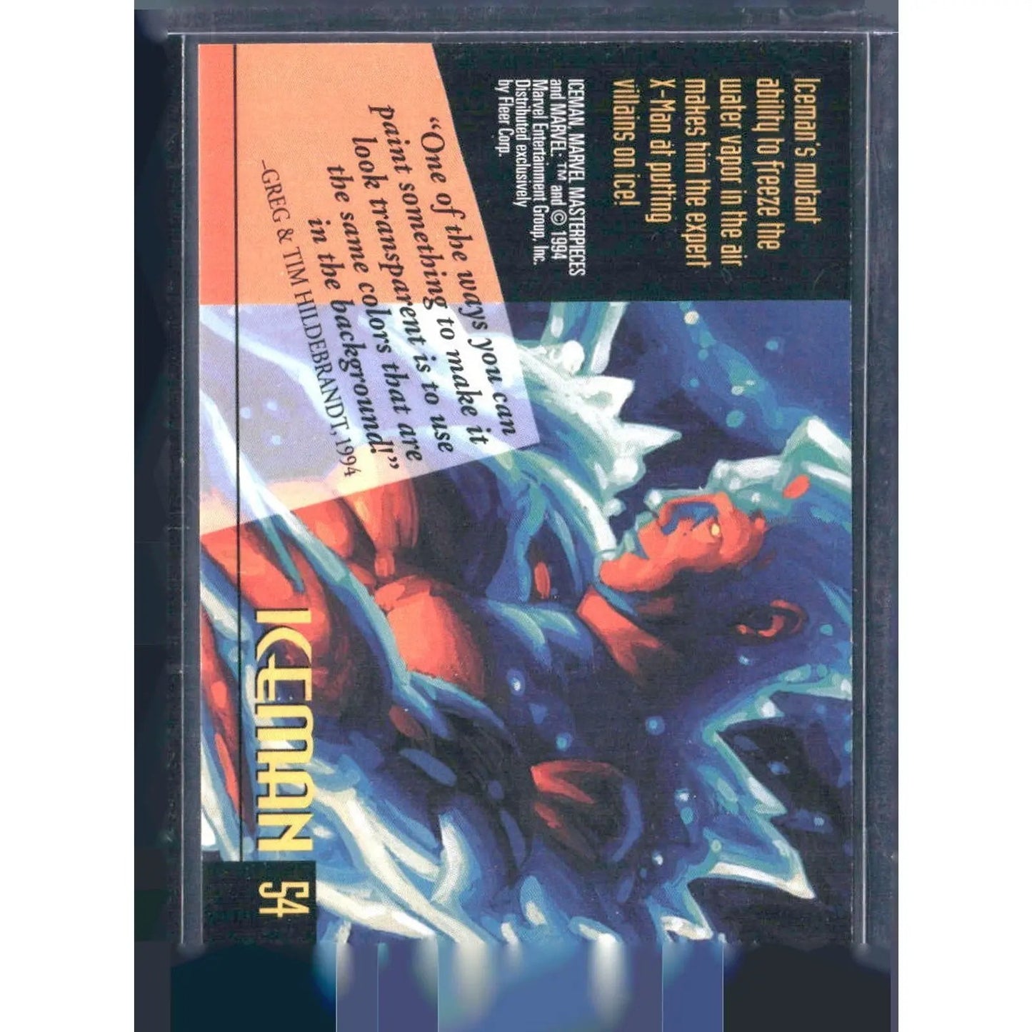 1994 Fleer Marvel Masterpieces Hildebrandt Brothers #54 Iceman - MOD Shop LLC