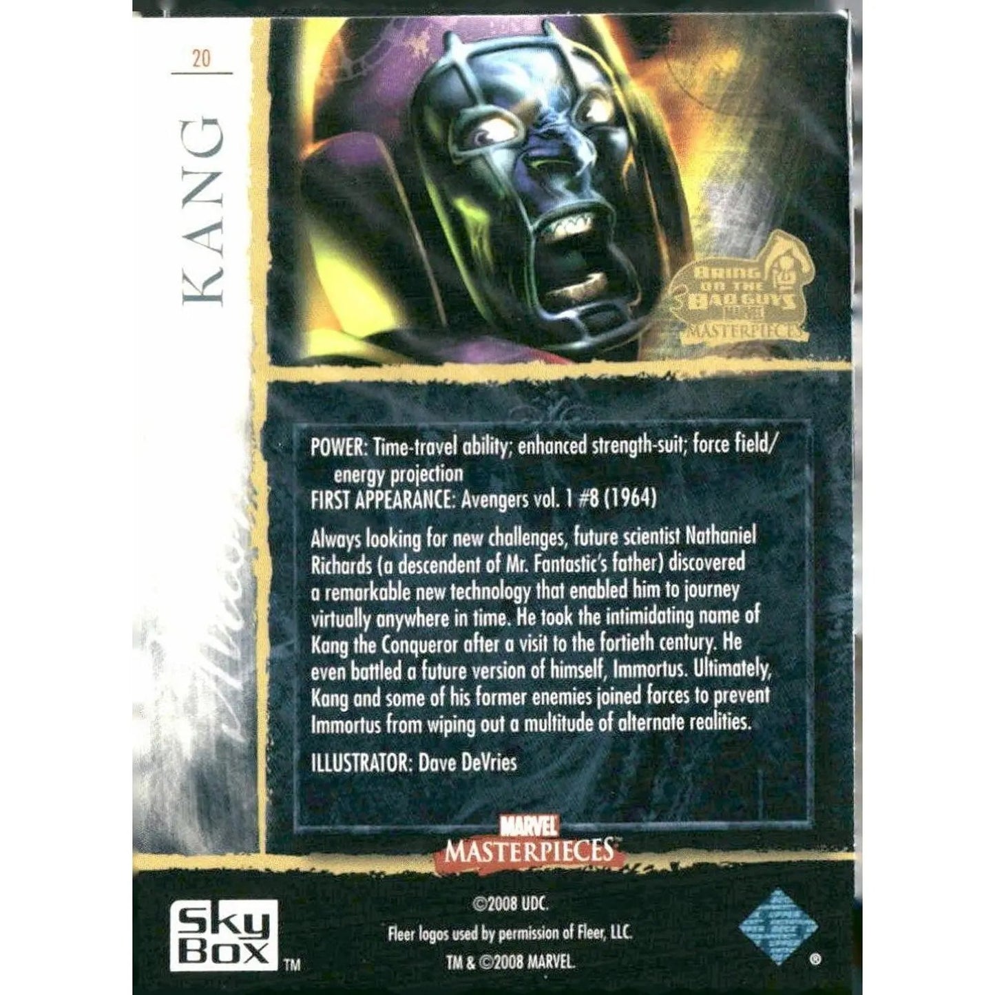 2008 Upper Deck Marvel Masterpieces 3 #20 Kang - MOD Shop LLC