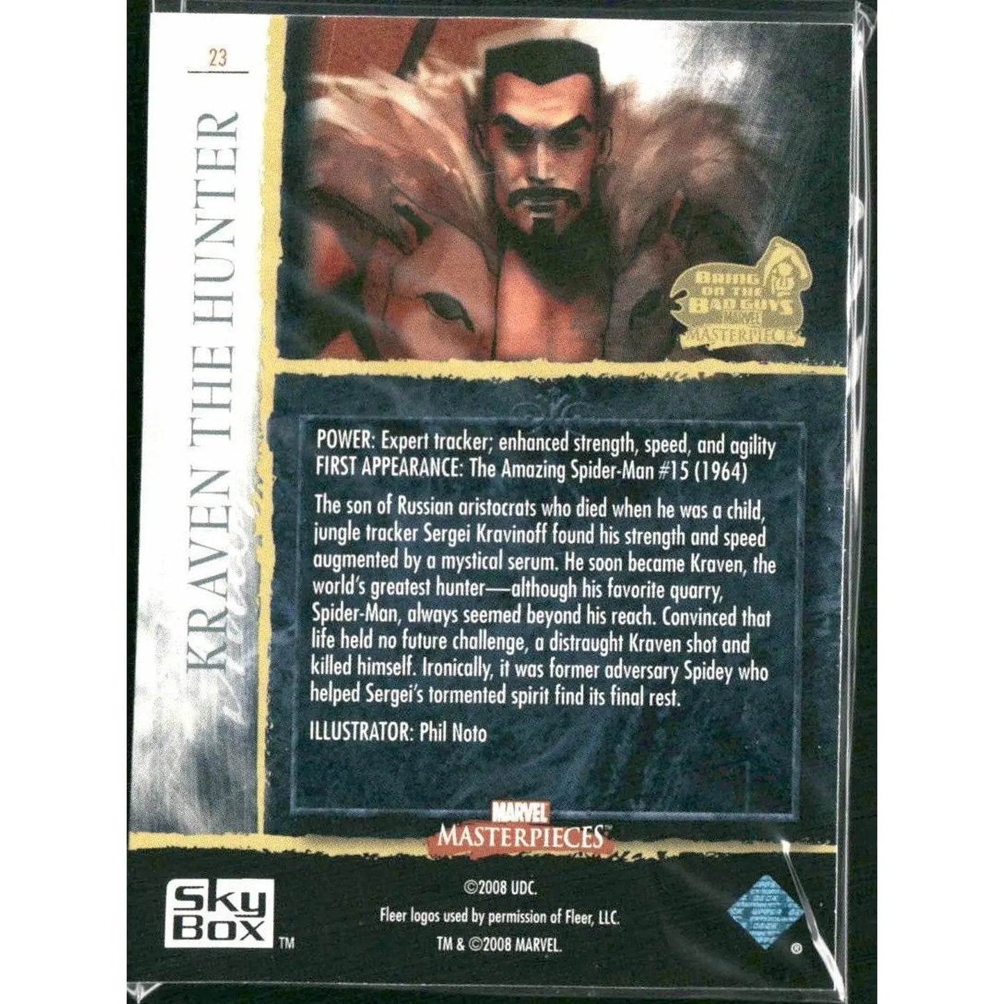 2008 Upper Deck Marvel Masterpieces 3 #23 Kraven The Hunter - MOD Shop LLC