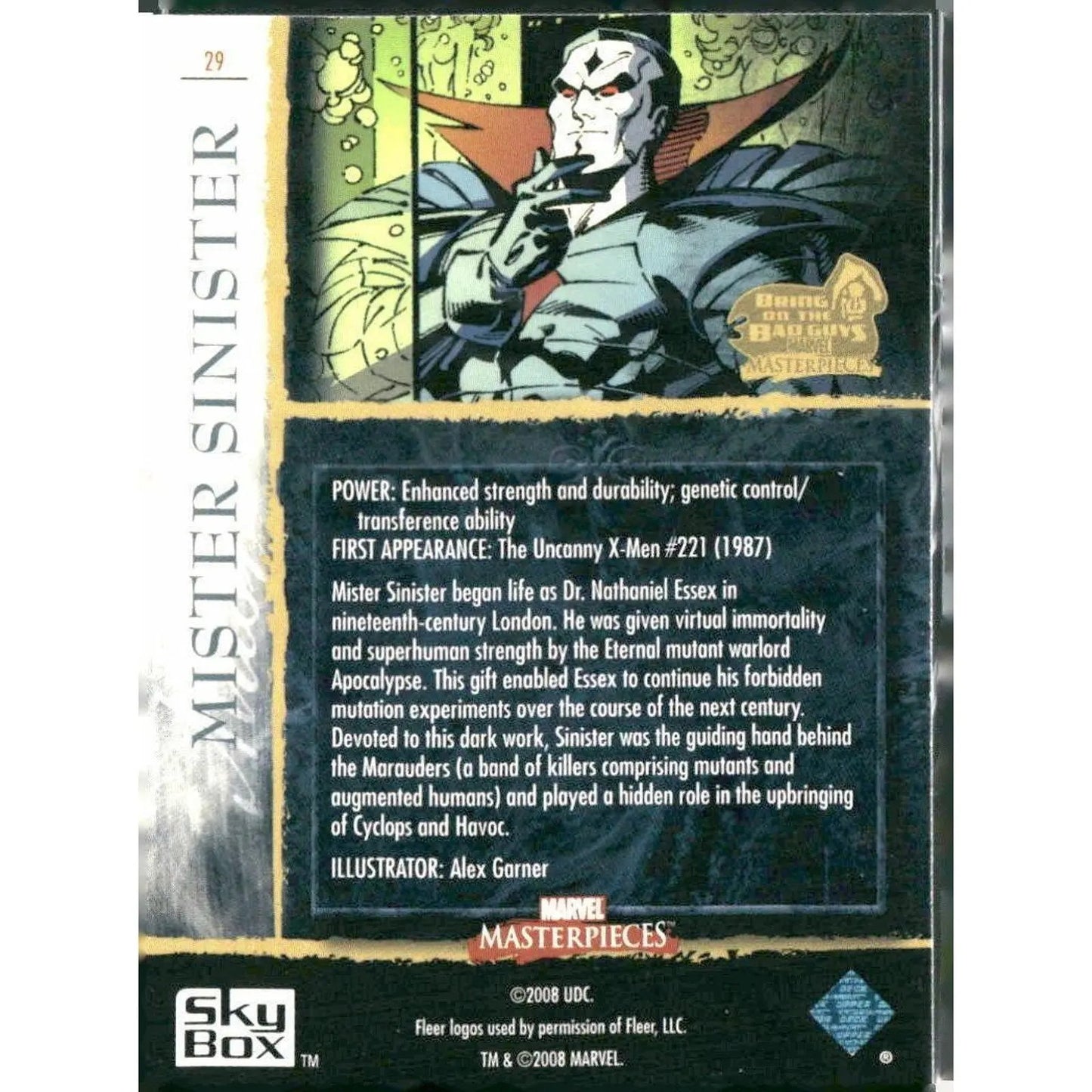 2008 Upper Deck Marvel Masterpieces 3 #29 Mister Sinister - MOD Shop LLC