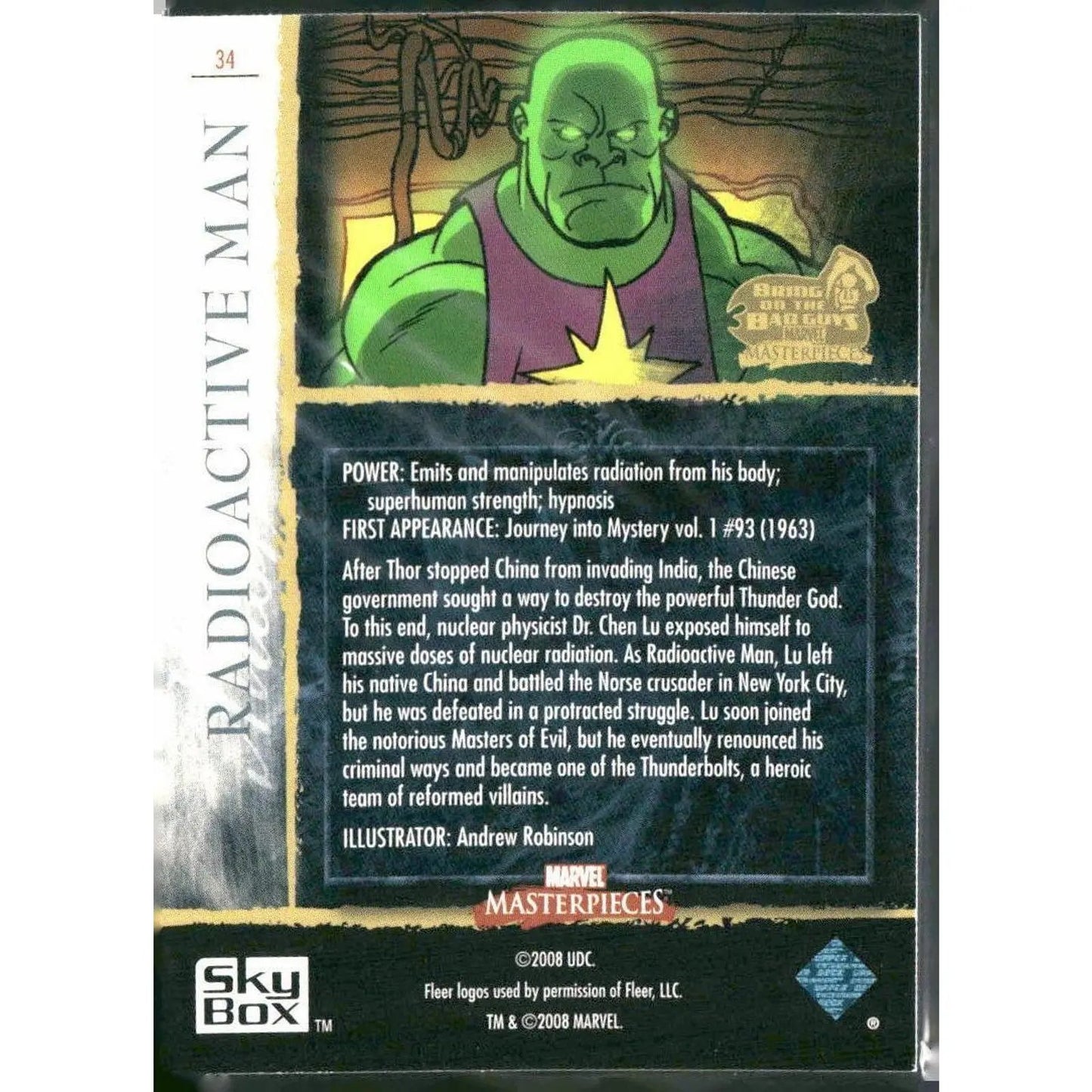 2008 Upper Deck Marvel Masterpieces 3 #34 Radioactive Man - MOD Shop LLC