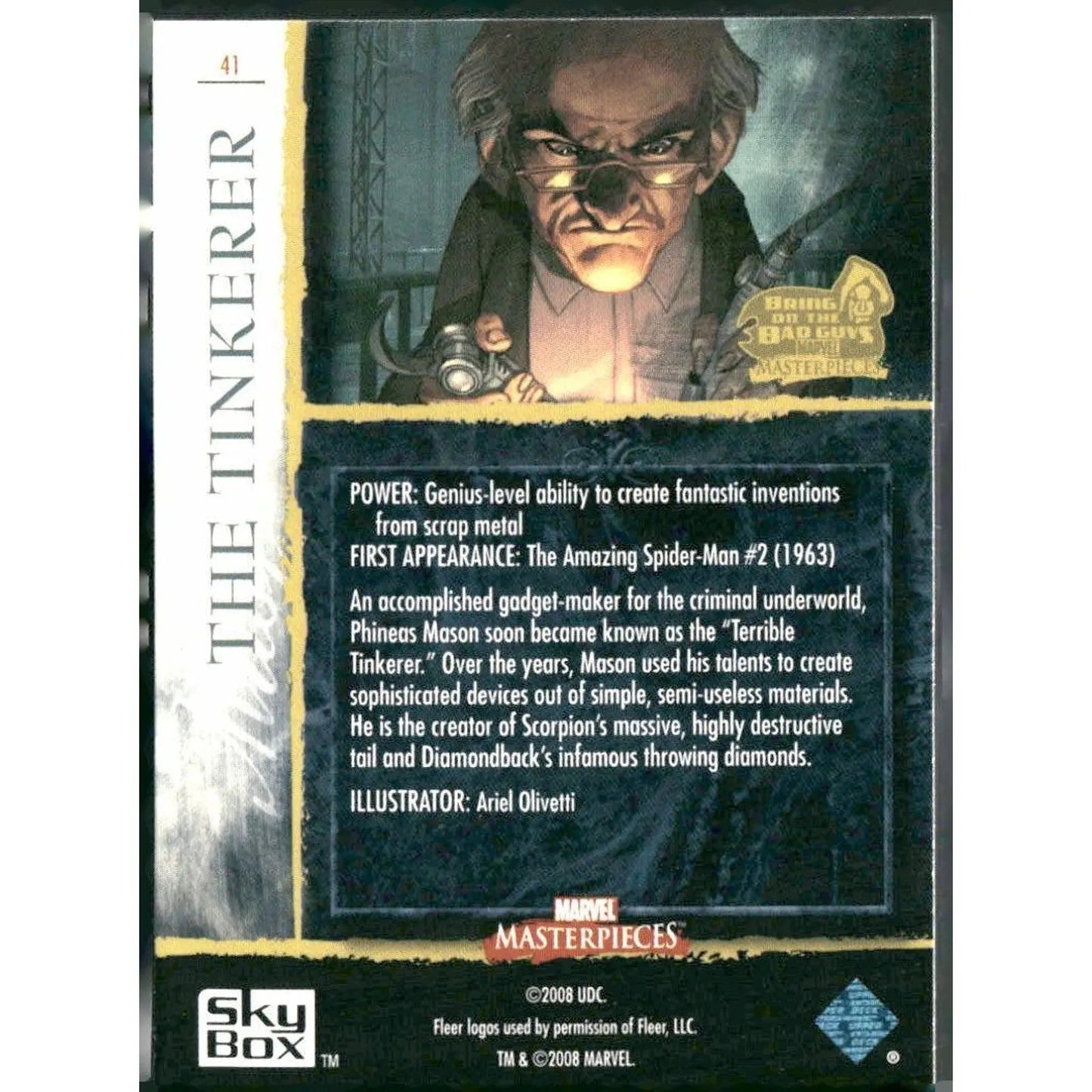 2008 Upper Deck Marvel Masterpieces 3 #41 The Tinkerer - MOD Shop LLC