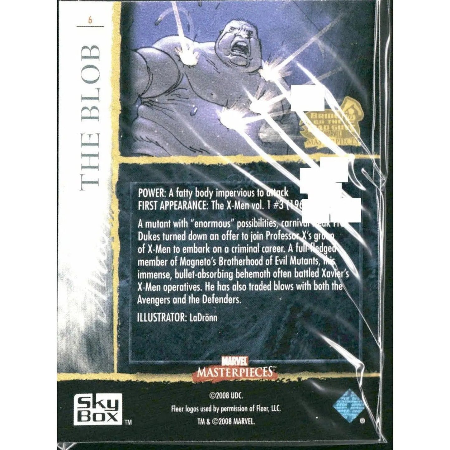 2008 Upper Deck Marvel Masterpieces 3 #6 The Blob - MOD Shop LLC