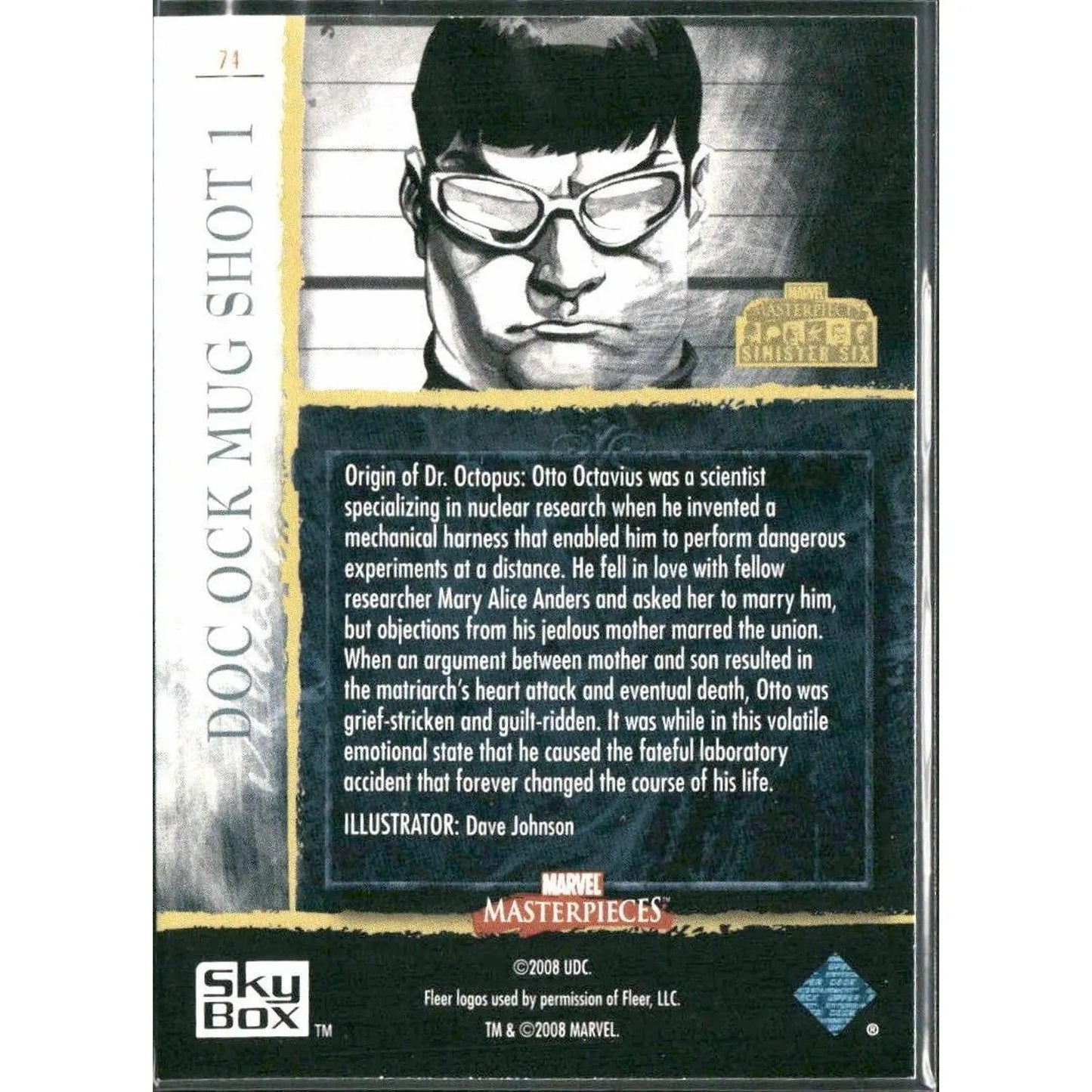2008 Upper Deck Marvel Masterpieces 3 #74 Doc Ock Mug Shot 1 - MOD Shop LLC