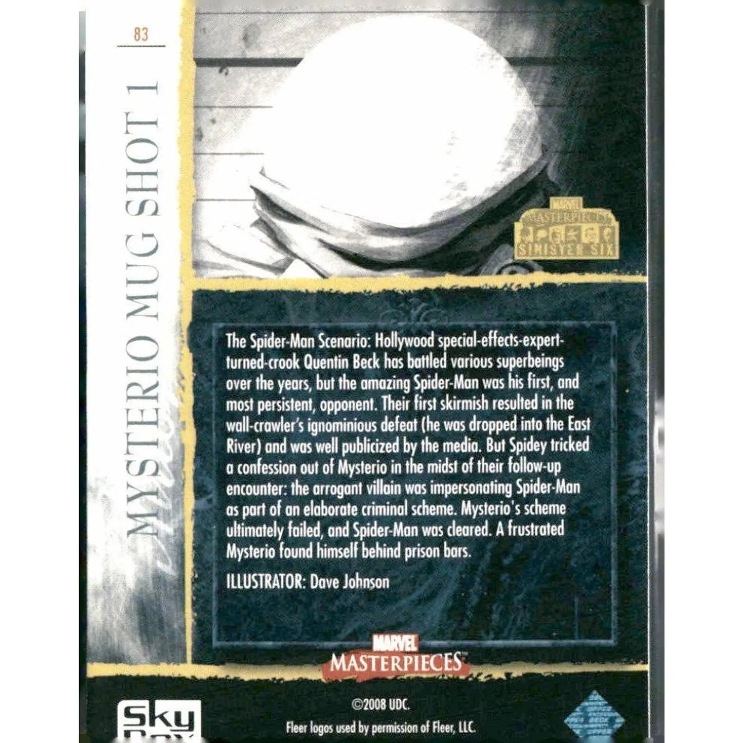 2008 Upper Deck Marvel Masterpieces 3 #83 Mysterio Mug Shot 1 - MOD Shop LLC