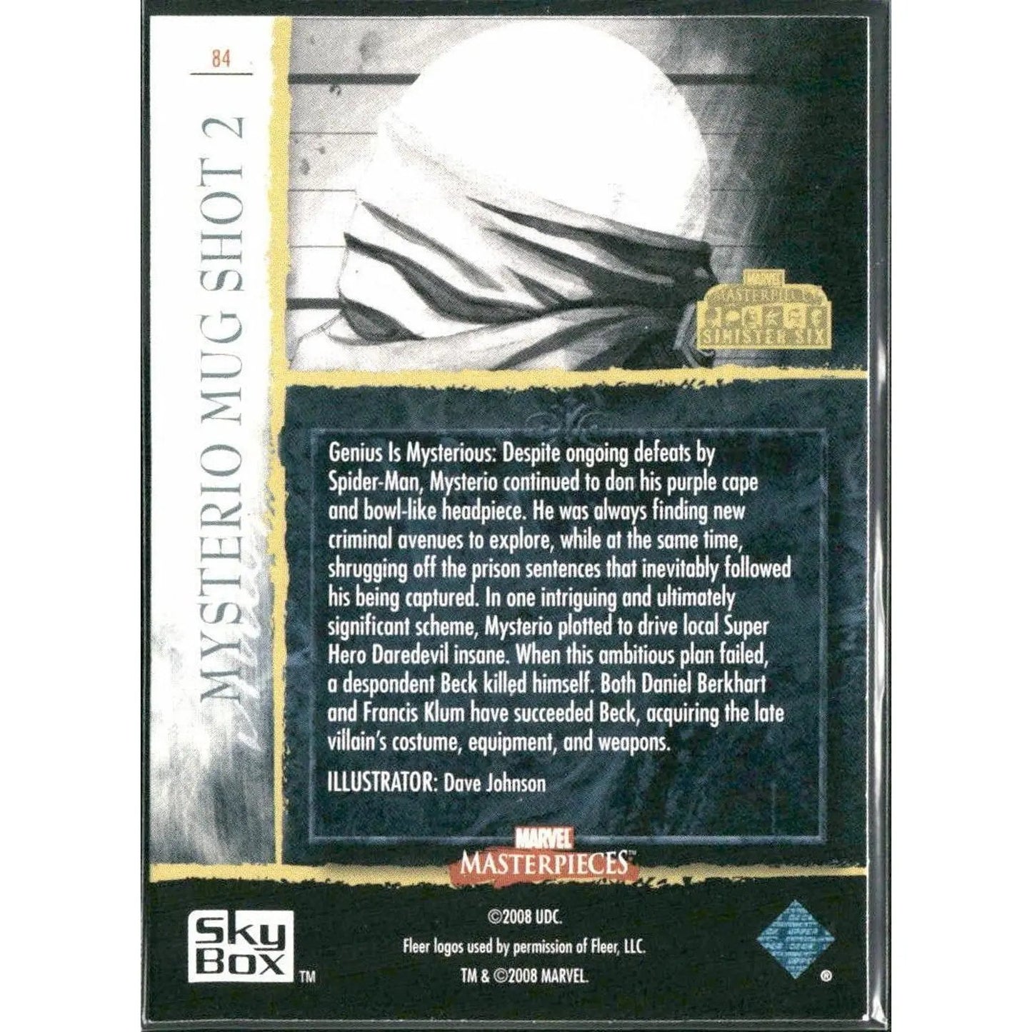 2008 Upper Deck Marvel Masterpieces 3 #84 Mysterio Mug Shot 2 - MOD Shop LLC