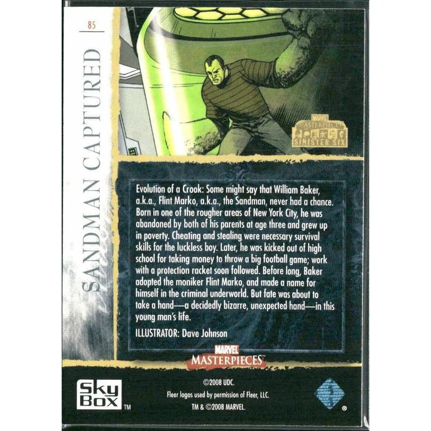 2008 Upper Deck Marvel Masterpieces 3 #85 Sandman Captured - MOD Shop LLC