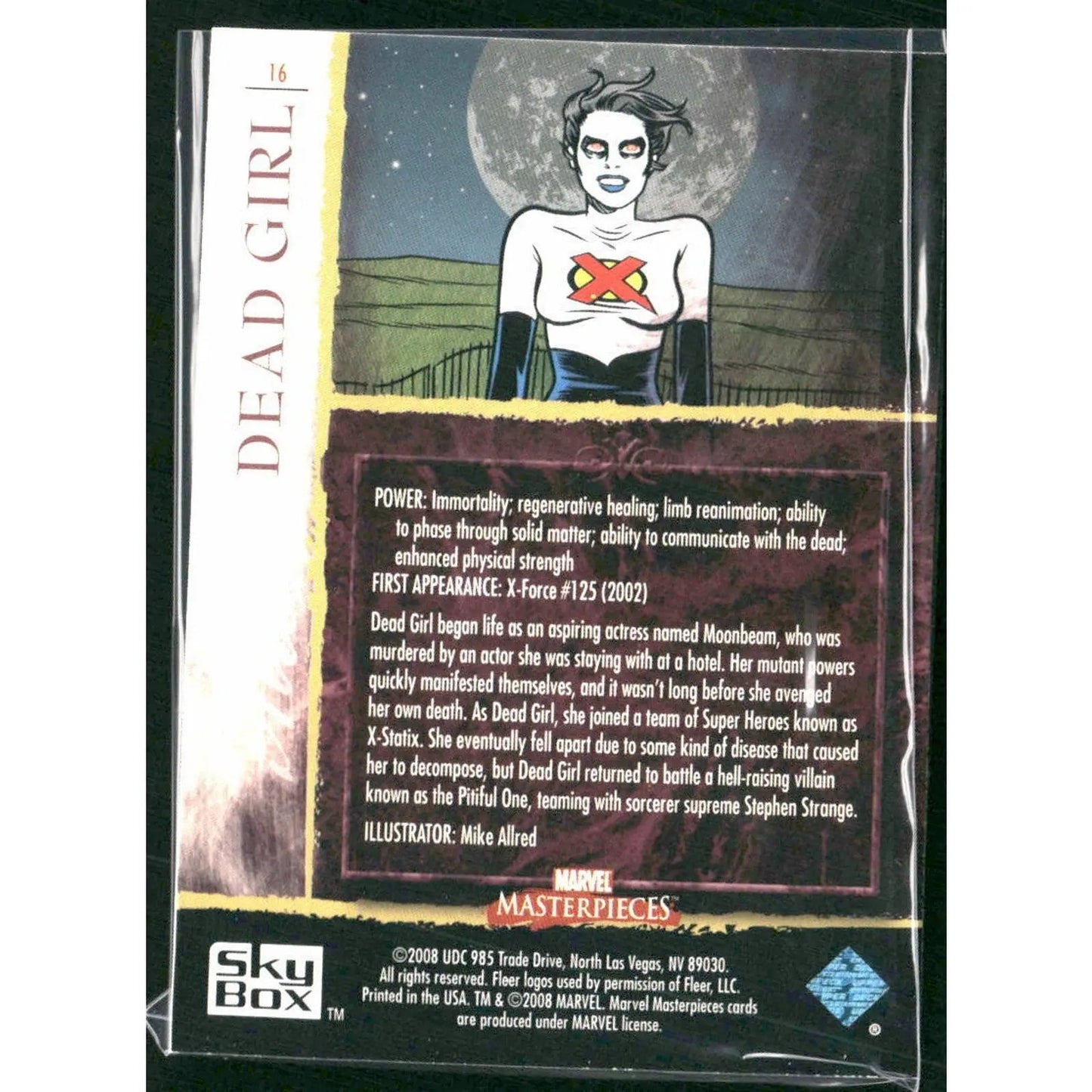 2008 Upper Deck Marvel Masterpieces Set 2 #16 Dead Girl - MOD Shop LLC