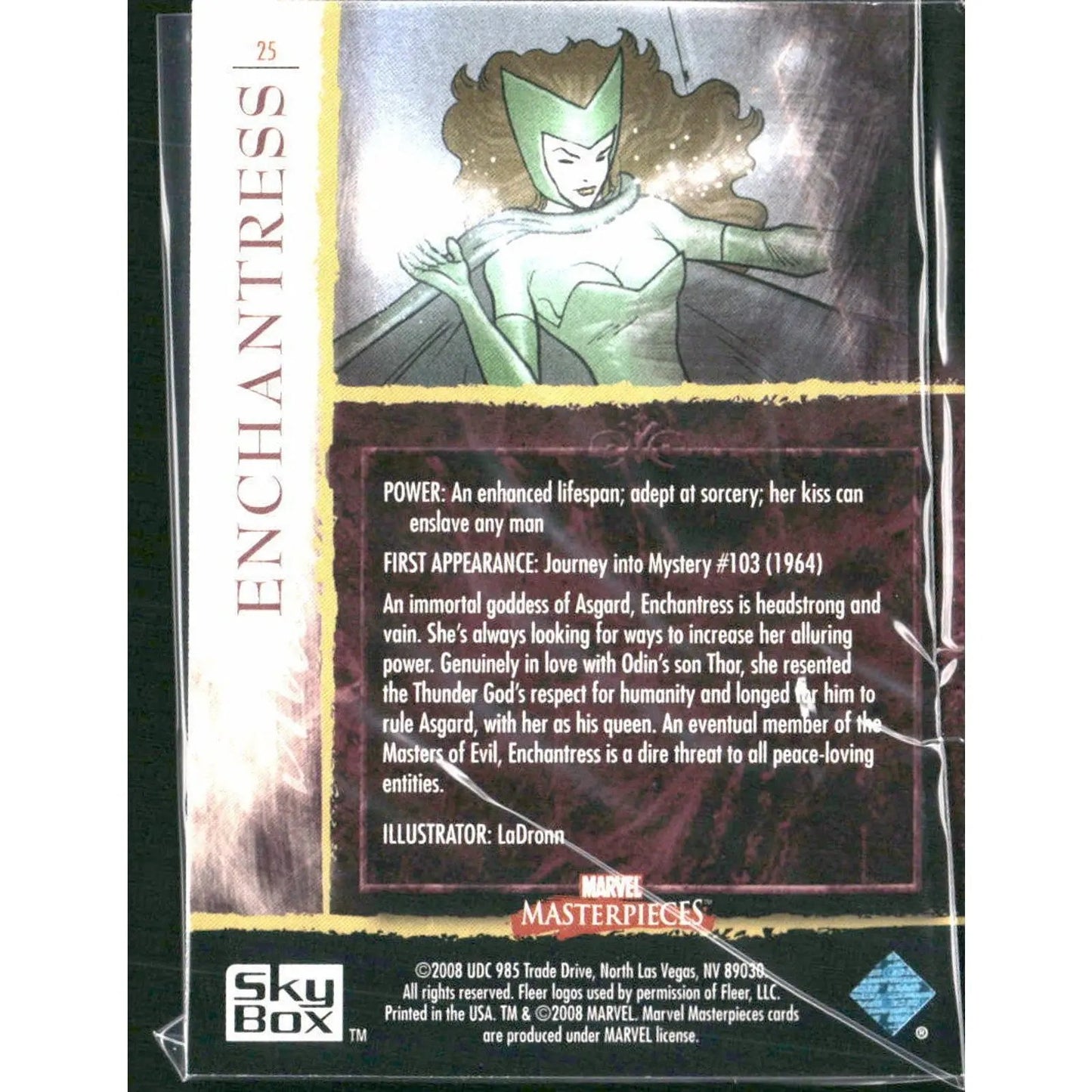 2008 Upper Deck Marvel Masterpieces Set 2 #25 Enchantress - MOD Shop LLC