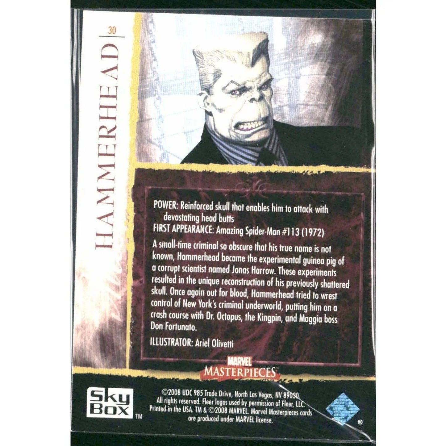 2008 Upper Deck Marvel Masterpieces Set 2 #30 Hammerhead (Tombstone) - MOD Shop LLC